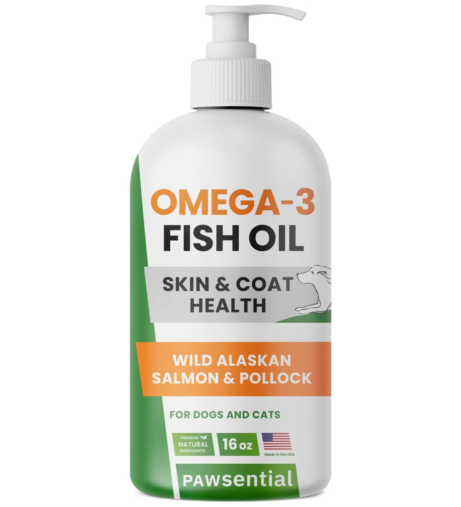 Fish Oil for Dogs & Cats - Natural Omega-3 Liquid Supplement for Skin & Coat Joint & Heart Health - 14oz Krill Oil Booster - Buy Online on SooperMarket.com