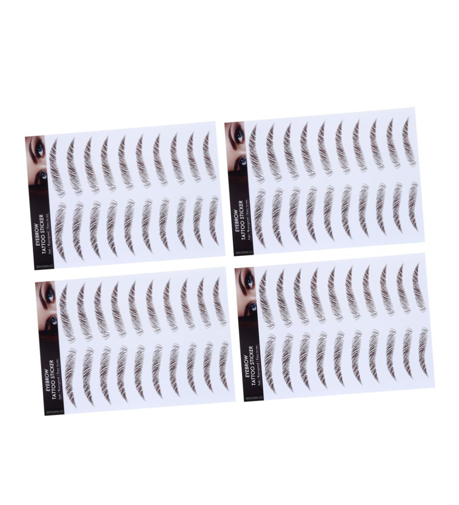 Gogogmee Hair-like Eyebrows 4pcs Eyebrow Stickers Tool Stickers Eyebrow Transfers Stickers Water Transfer Eyebrow Sticker 6d 21x15cm Brown - Buy Online on SooperMarket.com
