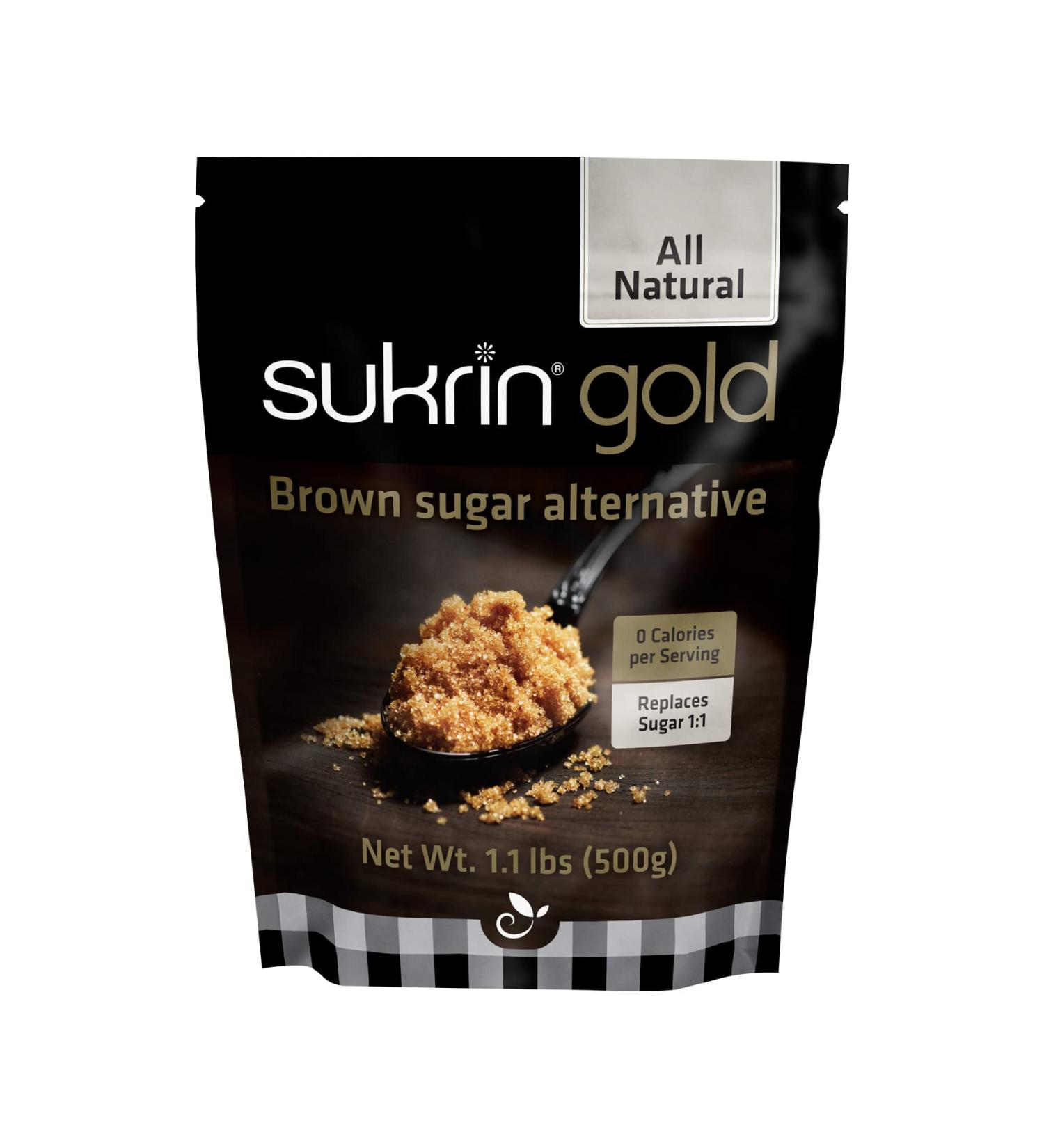Sukrin Gold - Natural Brown 1:1 Sugar Substitute with Erythritol and Stevia | Zero Calorie Sweetener for Keto and Low Carb Diets | Non-GMO Vegetarian Baking - 1.1lb Bag - Buy Online on SooperMarket.com