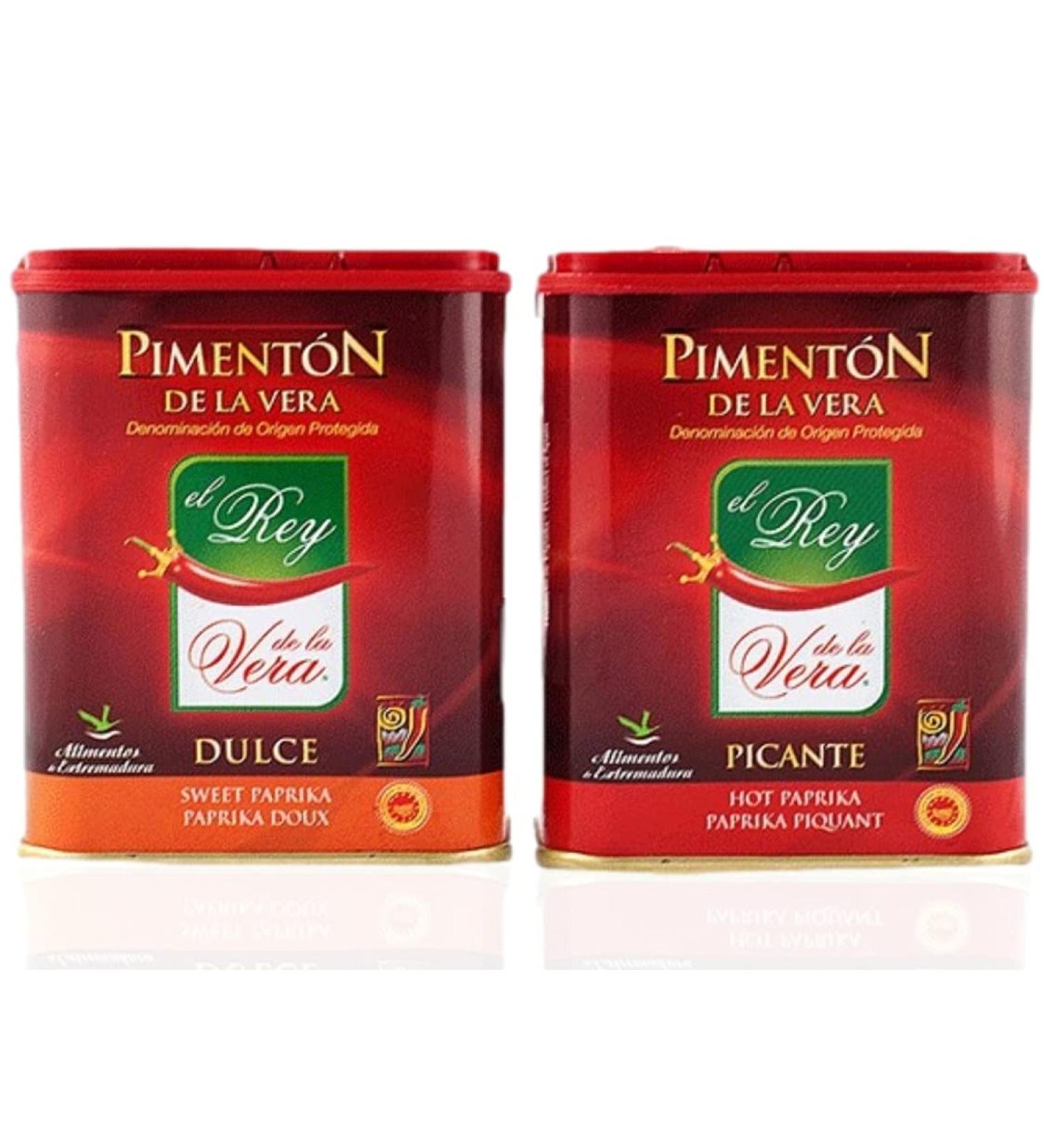 La Vera Region Artisan Smoked Paprika Pimenton Set - Hot & Sweet (2 Tins) - Buy Online on SooperMarket.com