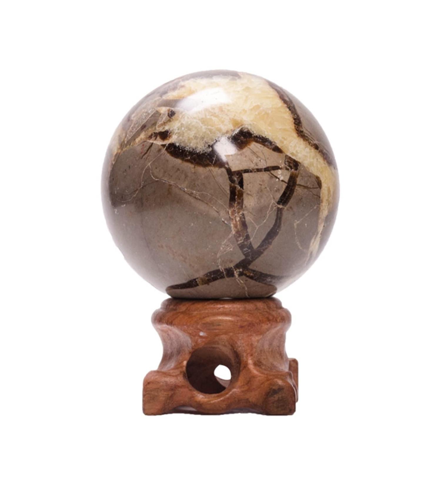 Natural Crystal Rough Ornament 1pc Reiki Septarian Sphere Decorative Polished Crystal Stone Balls for Fengshui Decoration Gift Decoration 1pc 60-70mm - Buy Online on SooperMarket.com