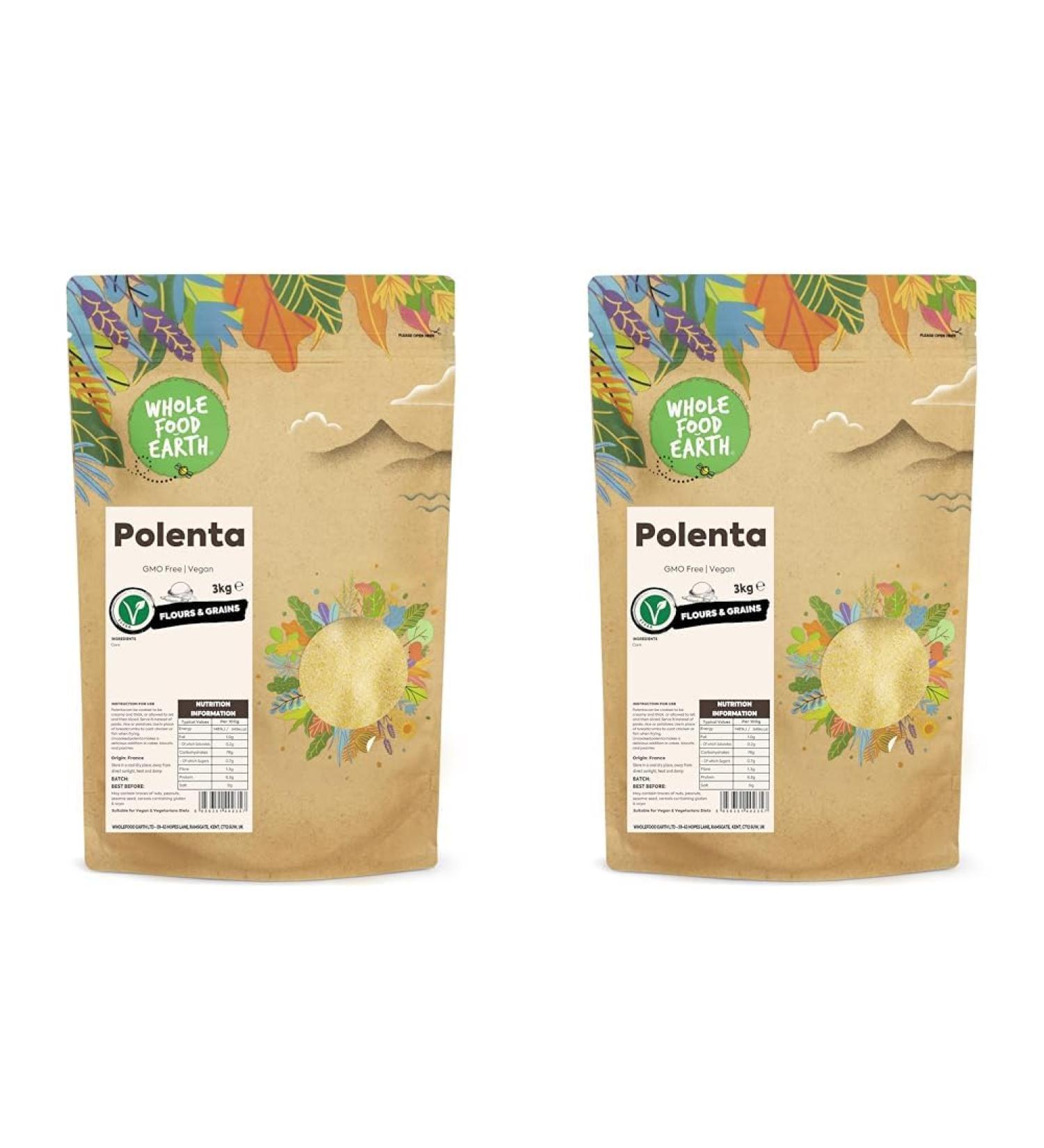 Wholefood Earth - Polenta 3 kg | GMO Free | Vegan (Pack of 2) 3.00 kg (Pack of 2) - Buy Online on SooperMarket.com