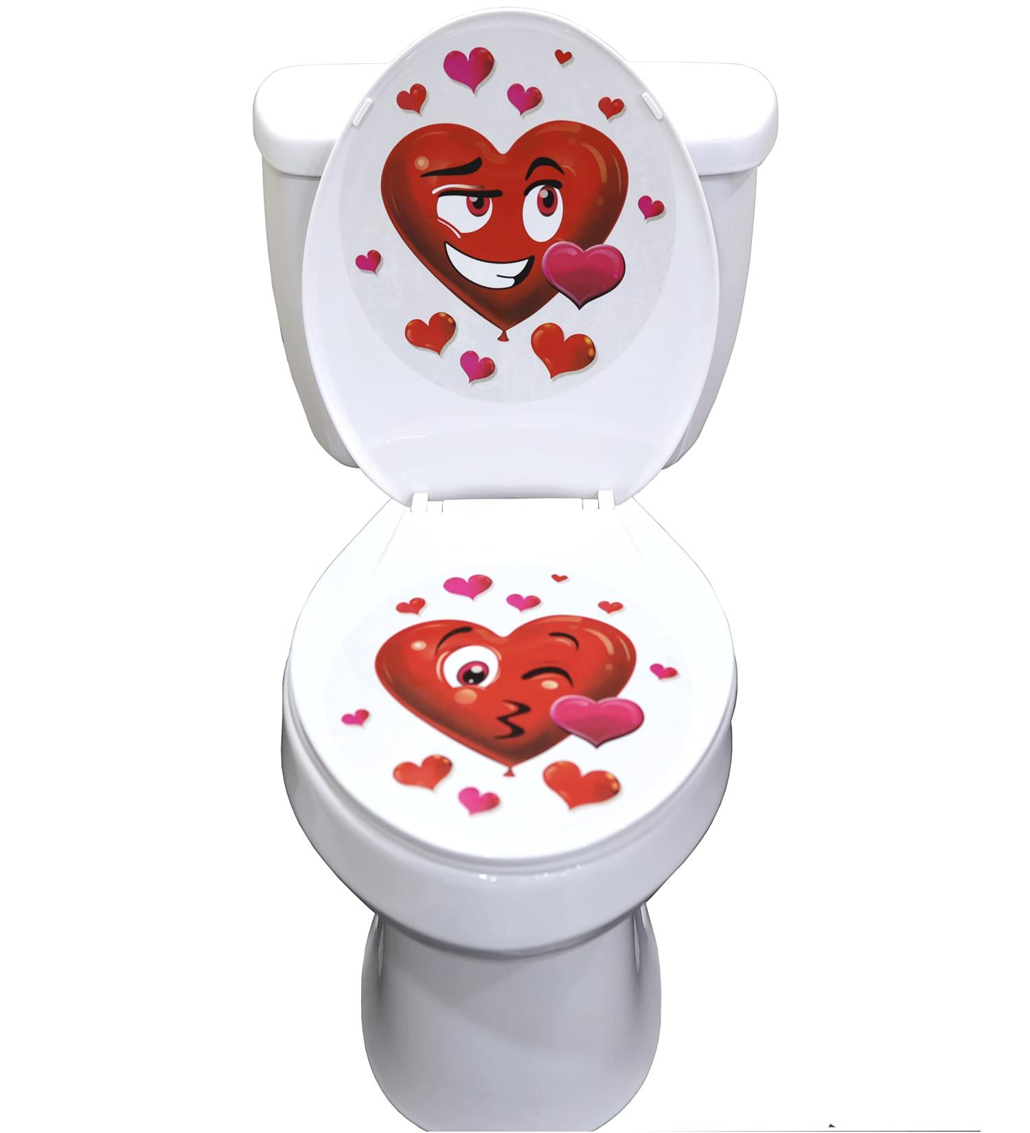 Iconikal 2-Piece Valentine's Toilet Seat Cling Decoration Set - Buy Online on SooperMarket.com