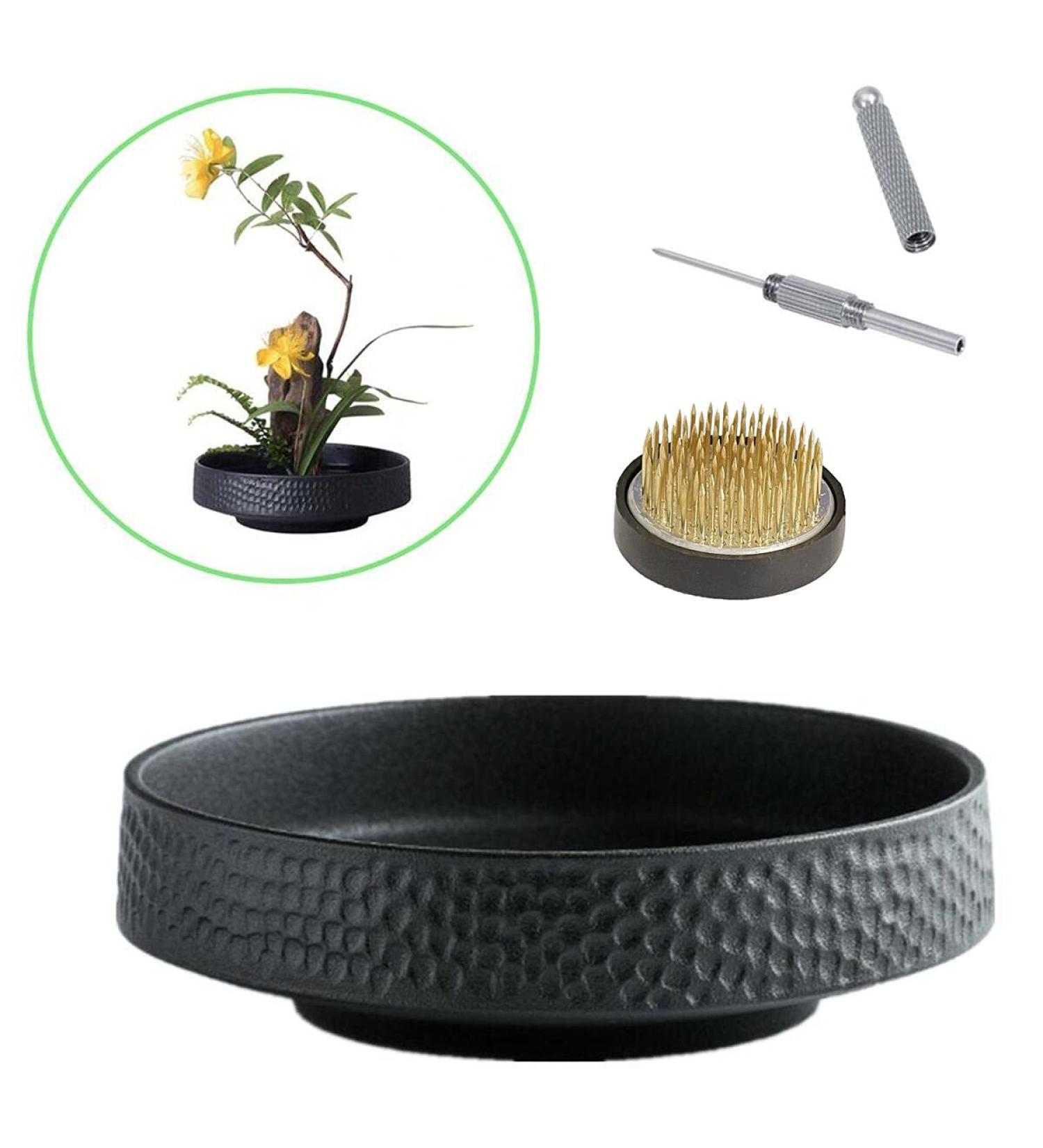 Eggone Japanese Ikebana Vase Kit with Flower Frog and Needle Straightening Tool - Buy Online on SooperMarket.com