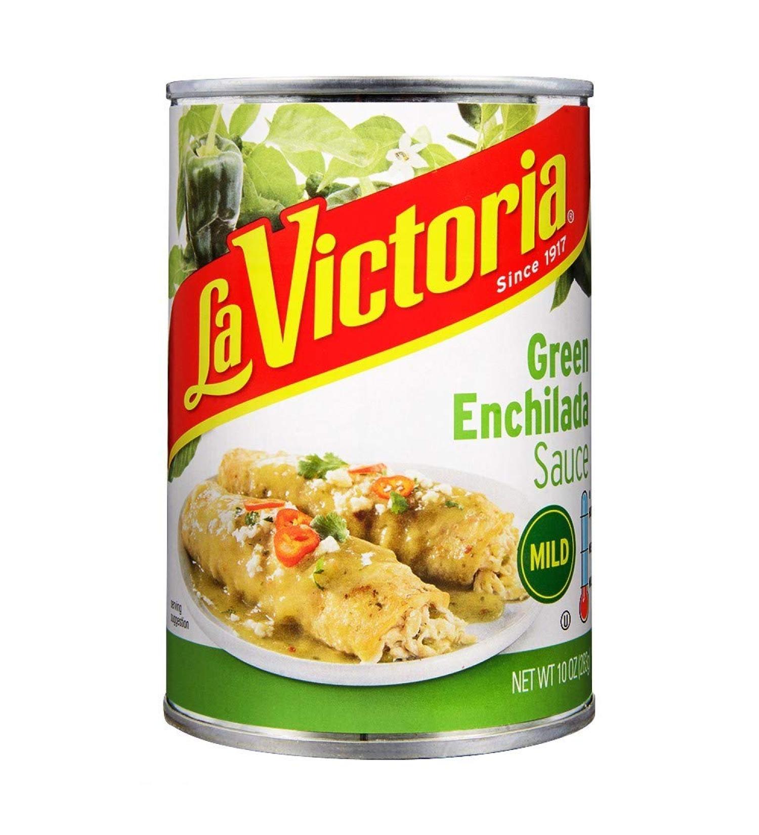 La Victoria Green Enchilada Sauce Mild 10oz Cans - Pack of 12 | Authentic Mexican Flavor - Buy Online on SooperMarket.com
