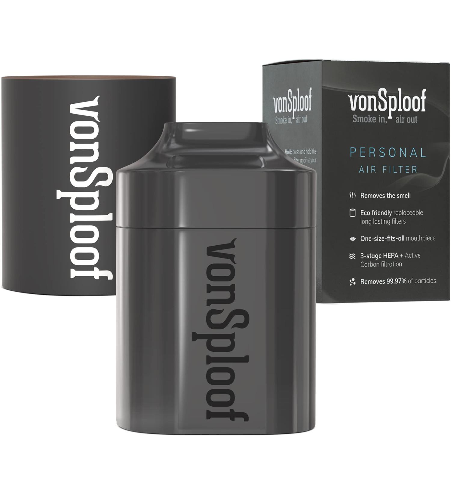 Personal Air Filter To Trap Smoke Sploof & Odor - Eliminate Smoke For Roommates Relatives and Buddy I Easy To Use & Long Lasting Replaceable Filter I Lasts up to 500+ uses Case + 1 Filter - Buy Online on SooperMarket.com