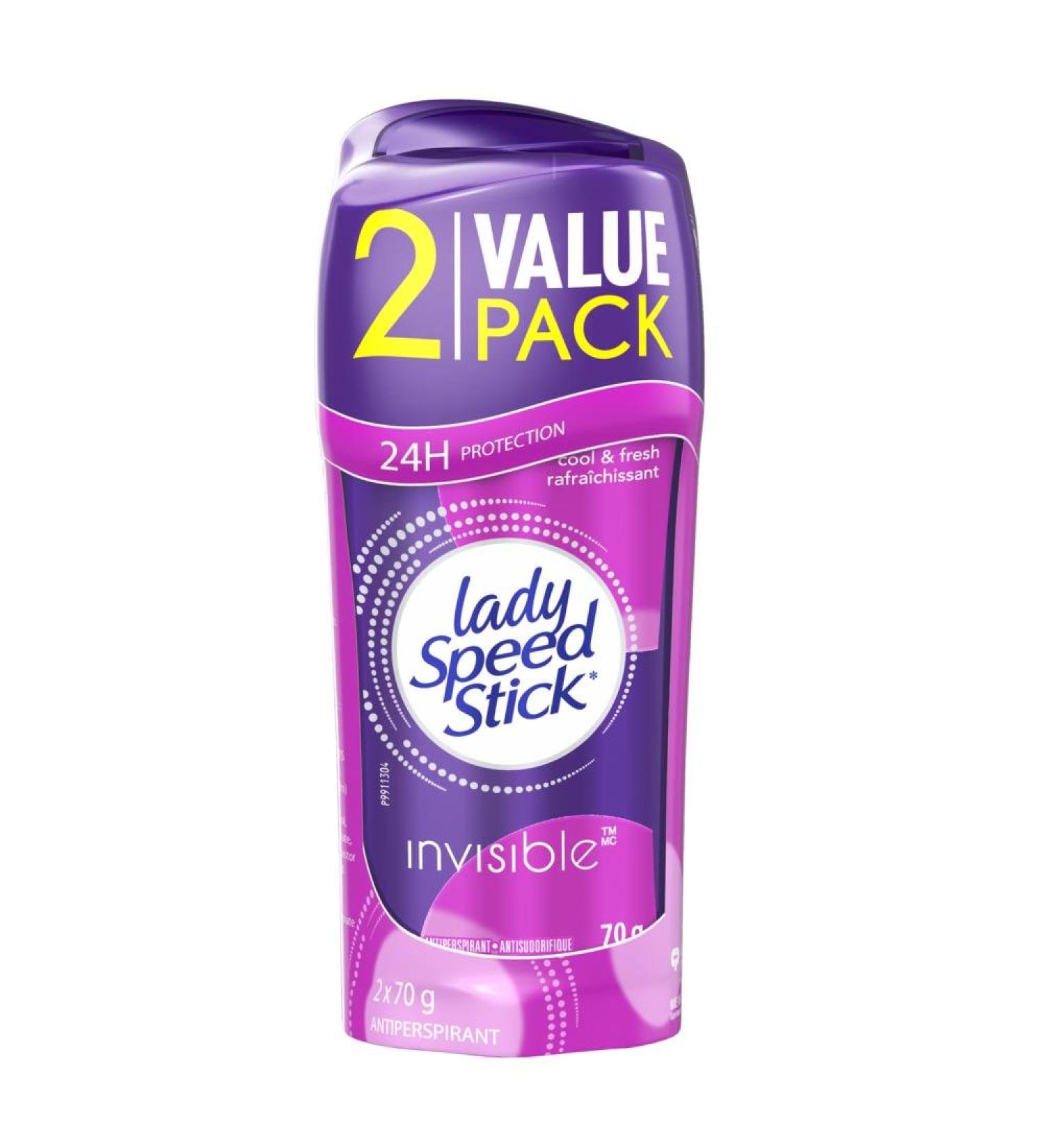 Lady Speed Stick Invisible Solid Antiperspirant Cool & Fresh 2 x 70g (Twin Pack) Cool & Fresh 2 count (Pack of 1) - Buy Online on SooperMarket.com