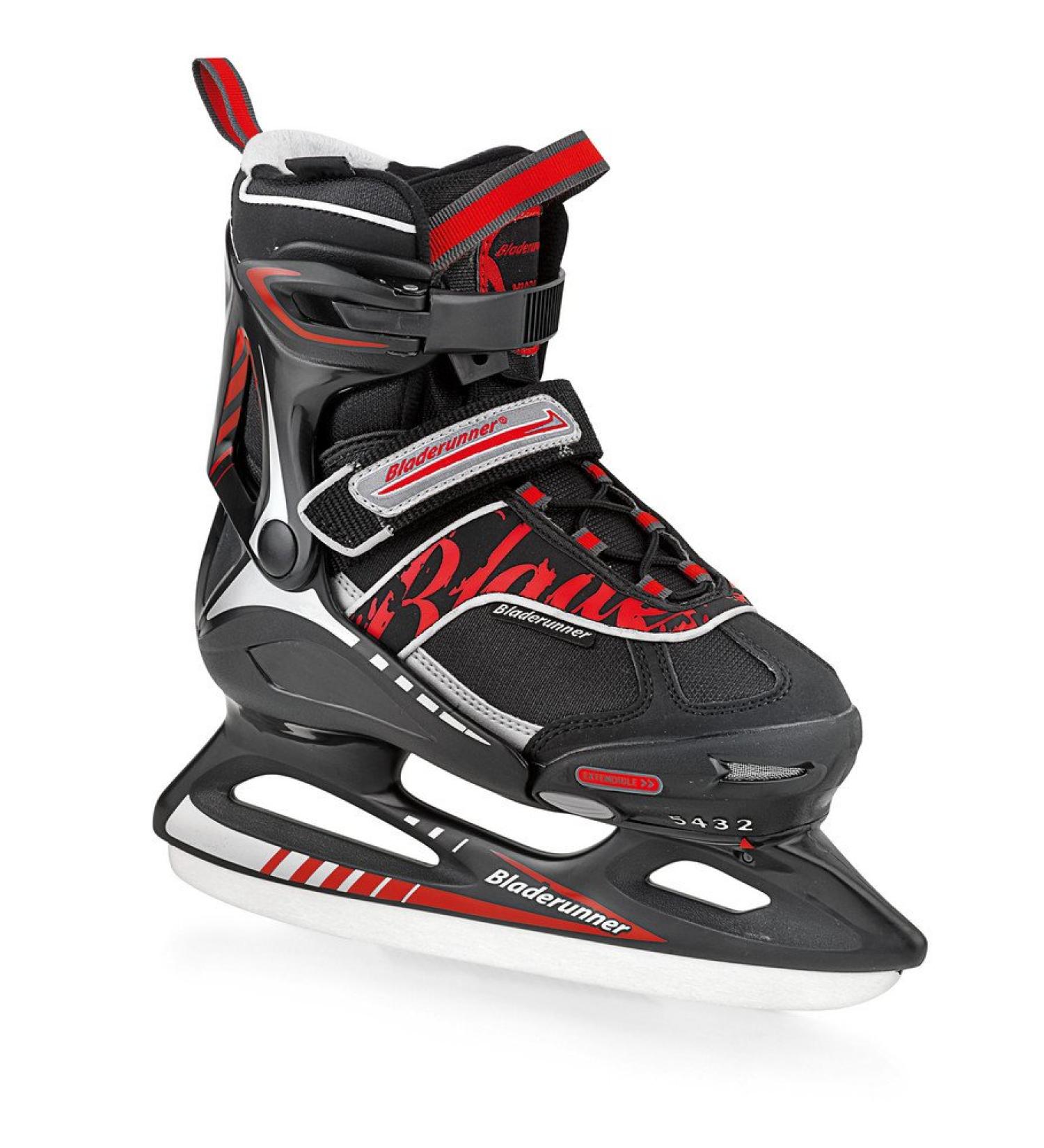 Rollerblade Bladerunner Recreational Adjustable Micro XT 4 Size Ice Skate US 12j to 2 Black/Red