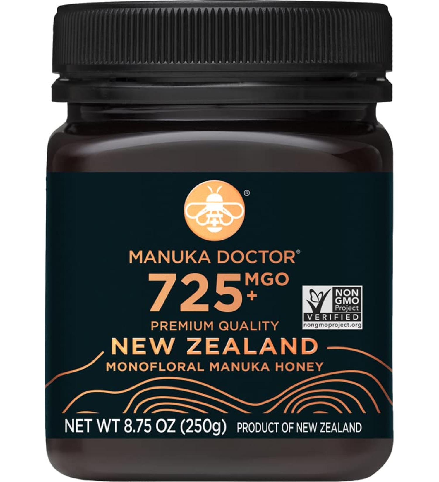 Manuka Doctor MGO 725+ Monofloral Manuka Honey - 100% Pure New Zealand Honey | Certified, Guaranteed, RAW | Non-GMO (8.75 oz) - Buy Online on SooperMarket.com