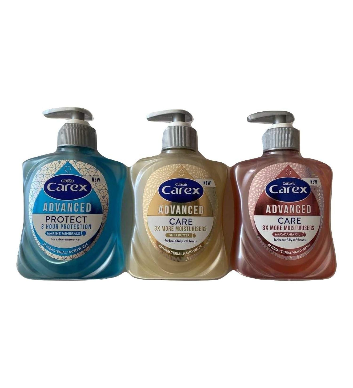 Carex Advanced Care Antibacterial Hand Wash 3 Set Shea Butter Macadamia Oil Marine Minerals for soft hands from Kingdom Supplies - Buy Online on SooperMarket.com