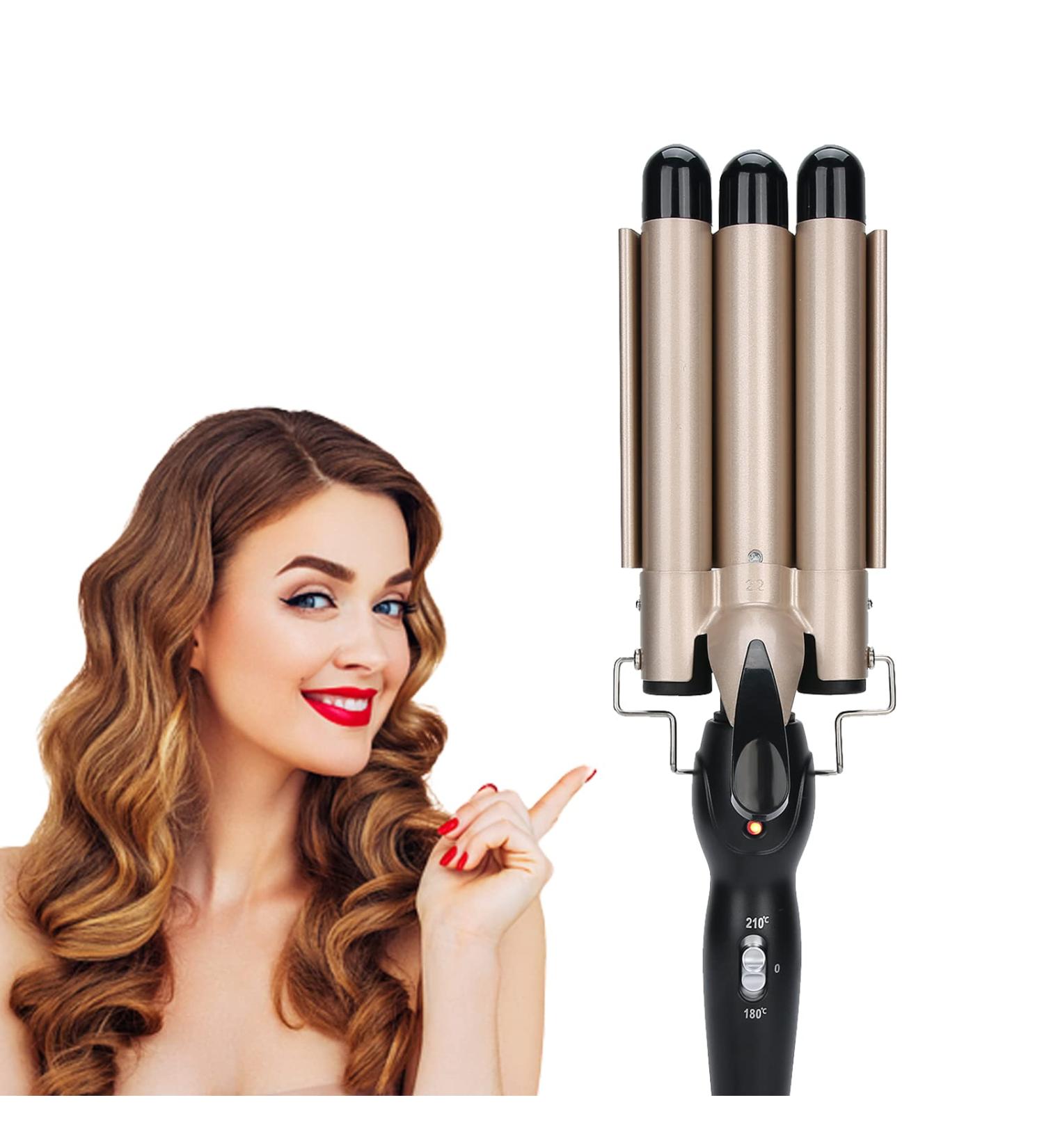 Hair Waver Curling Iron - 3 Barrel Wand for Short Hair - Best Hair Styling Tool (US22mm - Buy Online on SooperMarket.com