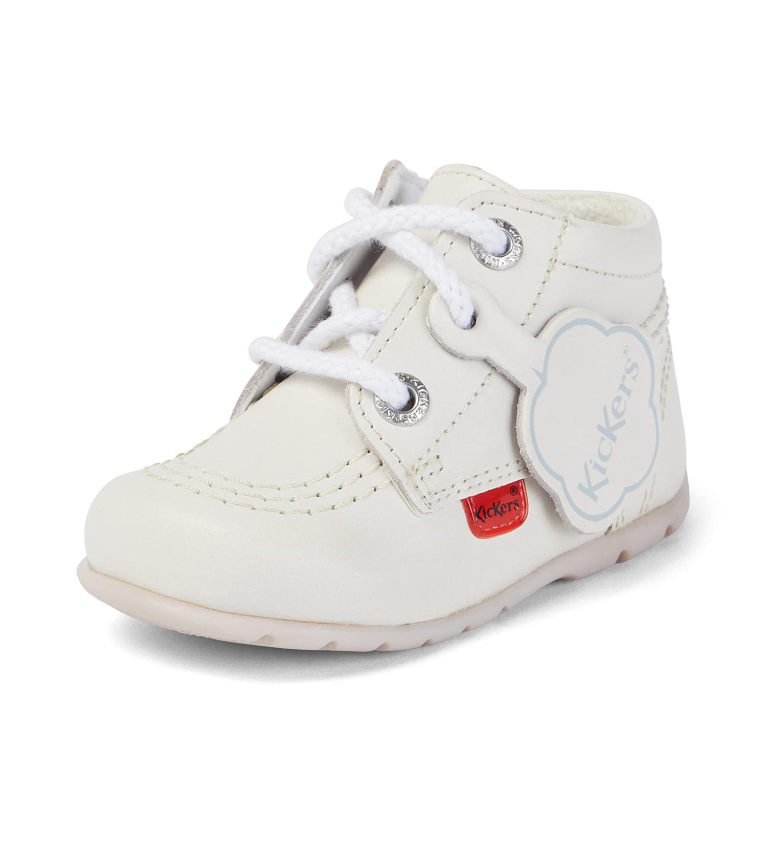 Kickers Unisex Kids Kick Hi Leather Ankle Boot - 2 UK Child, White - Buy Online on SooperMarket.com
