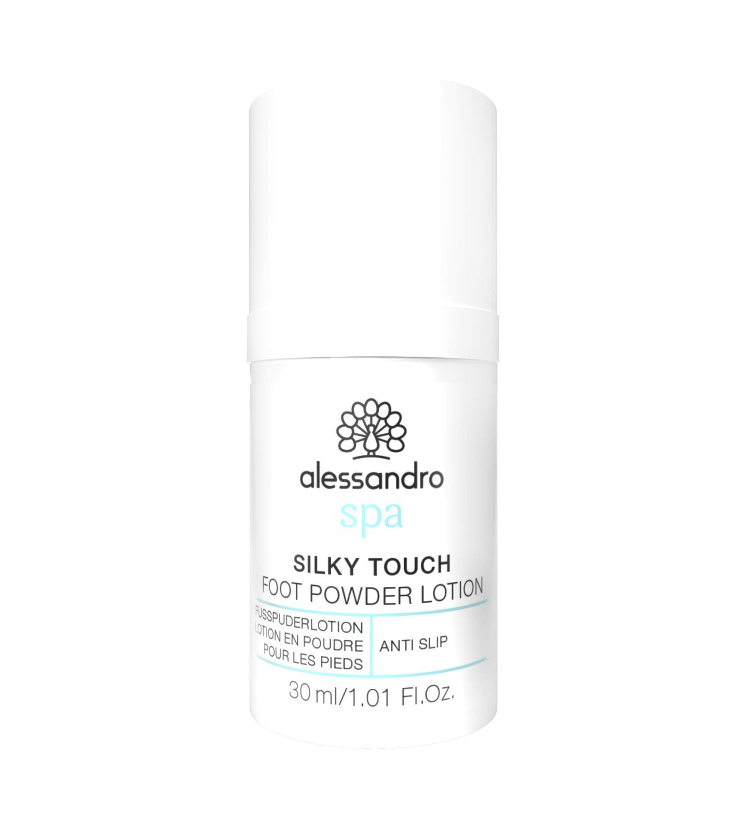 Alessandro SPA Silky Touch Foot Powder Lotion 30ml - Soothing Foot Care for All Skin Types | International Shipping Available - Buy Online on SooperMarket.com