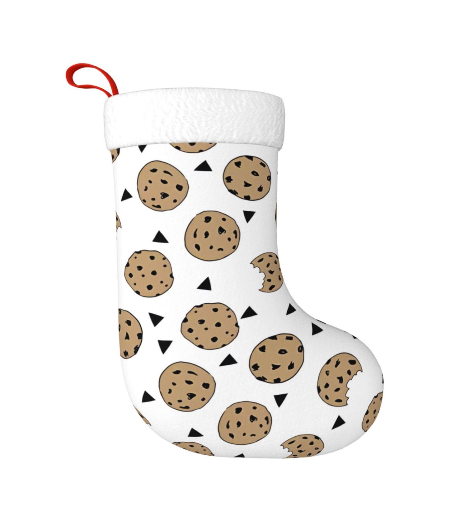 YYHHAOFA Cookies Food Chocolate Chip Biscuits Prints Christmas Decorative Stockings : Soft Light and Tactile Suitable for Christmas Halloween - Buy Online on SooperMarket.com