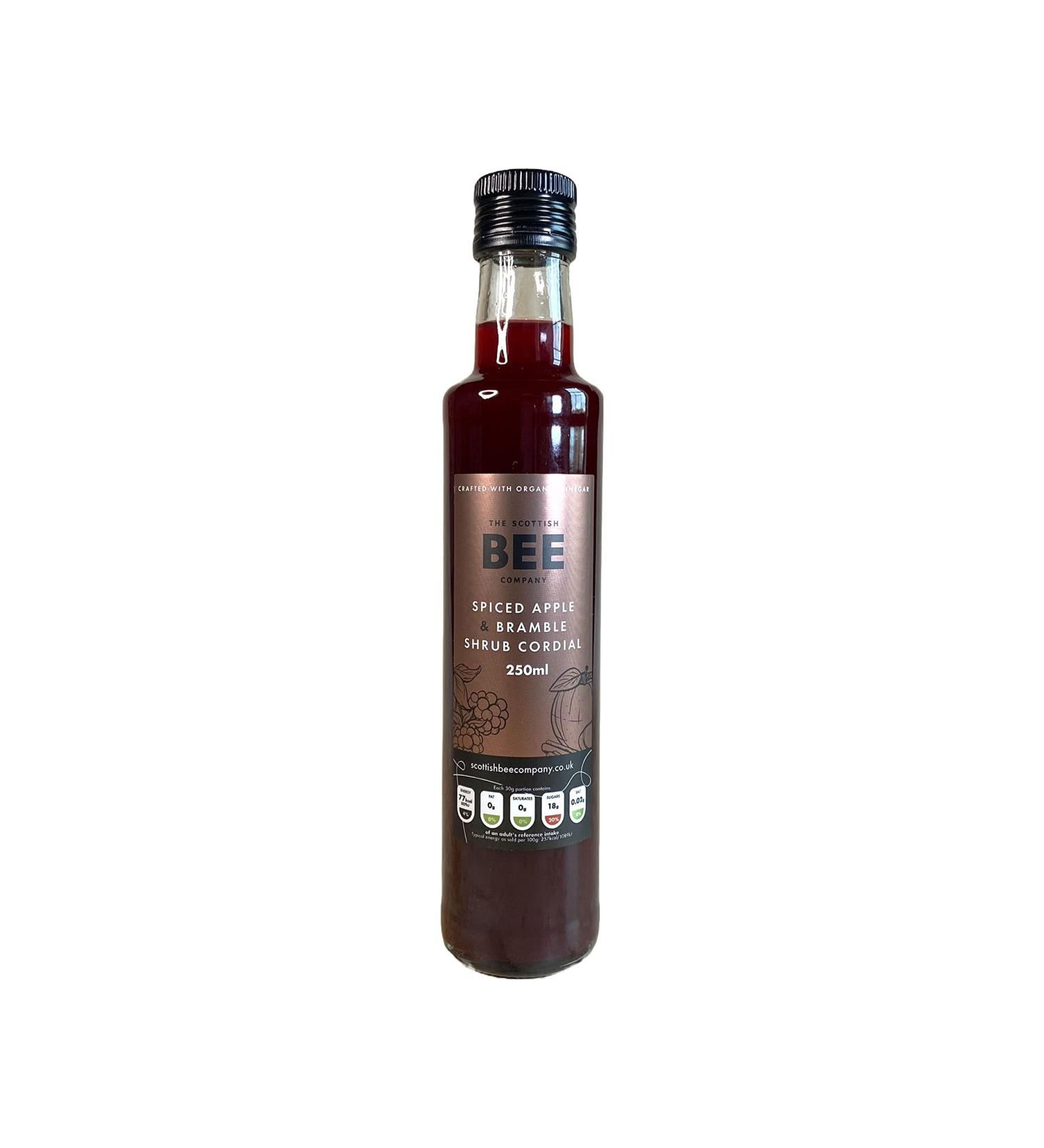Scottish Bee Co. Spiced Apple & Bramble Shrub Cordial 250ml - Fruit-Infused with Apple Cider Vinegar - Made in Scotland - Buy Online on SooperMarket.com