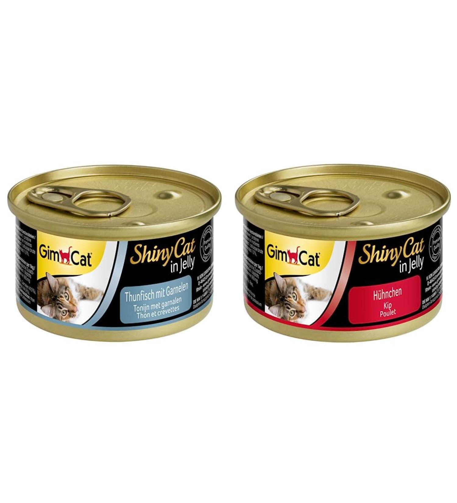 Gimcat Shinycat Jelly Cat Food Bundle - 24 Cans Tuna with Shrimp & Chicken - Wet Food Rich in Taurine for Cats - International Shipping Available - Buy Online on SooperMarket.com