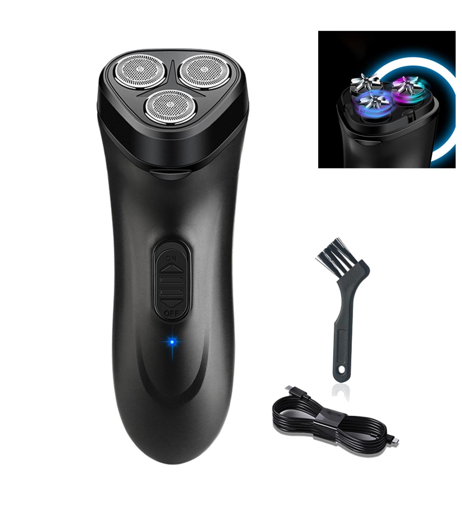 Electric Shaver for Men Cordless USB Rechargeable Electric Men's Shaver Wet and Dry Men's Rotary Shavers with Pop-up Trimmer Waterproof Electric Pocket Shaver for Travel or Home Use Black - Buy Online on SooperMarket.com