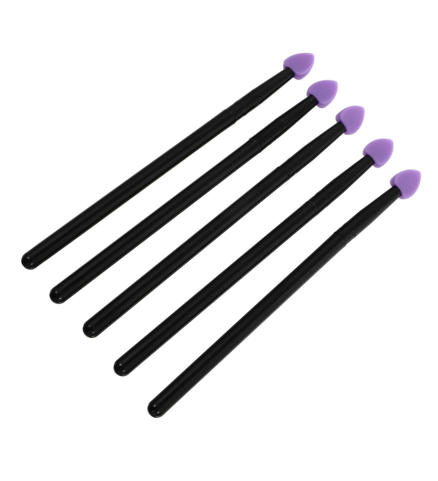 Healeved 5pcs Silicone Eyeshadow Brush Cream Eyeshadow Plastic Handle Simple Applicator Brush Purple - Buy Online on SooperMarket.com