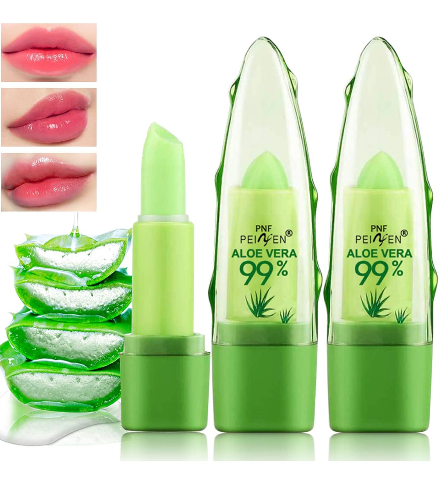 2-Pack Aloe Vera Lipstick: Long-Lasting, Nutritious & Moisturizing Lip Care | Magic Color Changing Crystal Jelly Lipstick | Matte Makeup Tinted Lip Balm (Green A) - Buy Online on SooperMarket.com