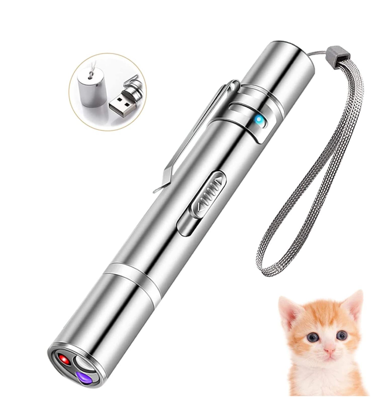 PAIDASHU Cat Toys Interactive Toys for Cats Cat Dog Red Pointer Light Toy 7 in 1 LED Cat Light Pen USB Rechargeable Pet Scratching Practice Chase Training Tool - Buy Online on SooperMarket.com