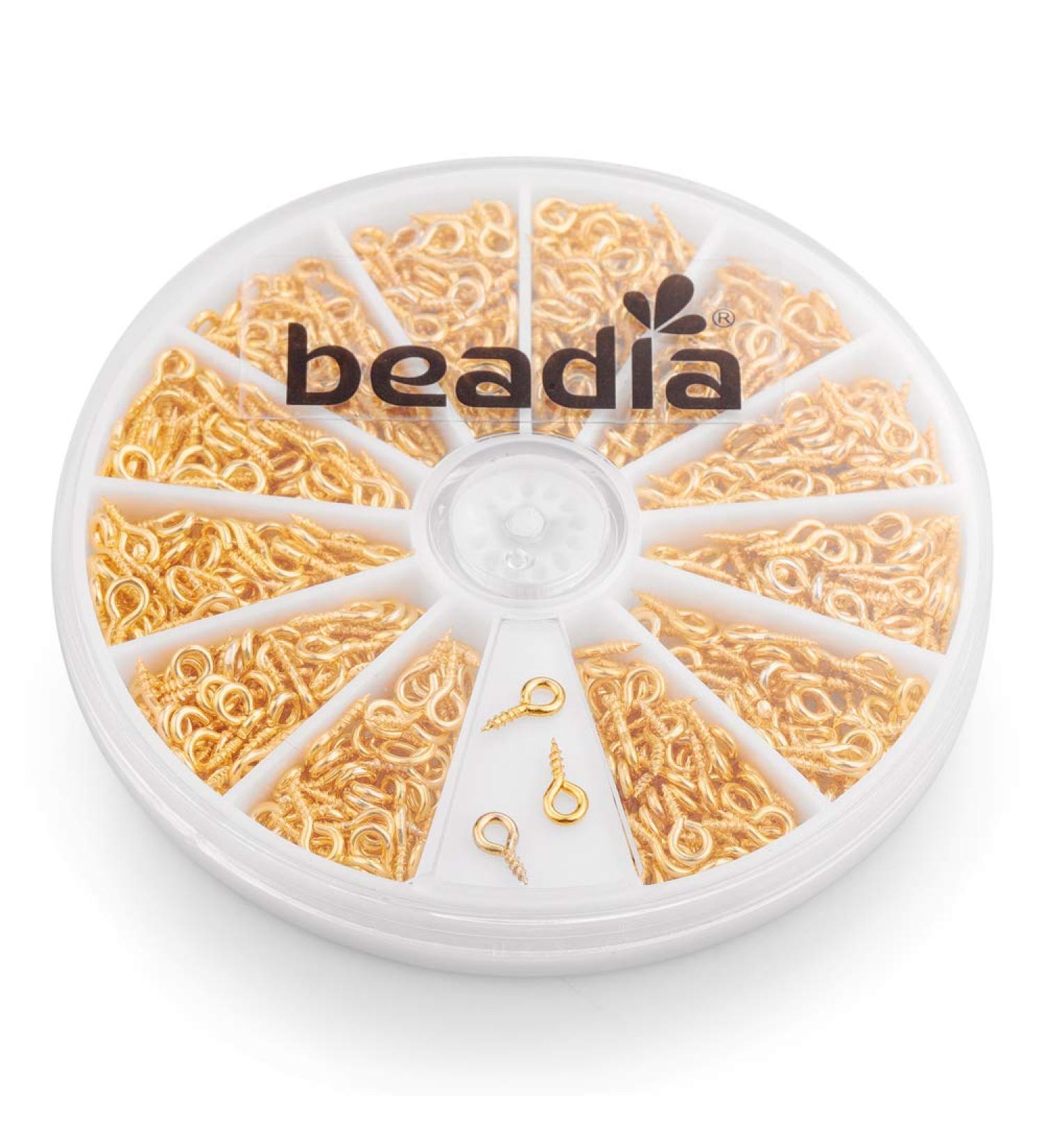 BEADIA Gold Plated 4mmx8mm Screw Eye Pins for Jewelry Making - 600pcs - Buy Online on SooperMarket.com