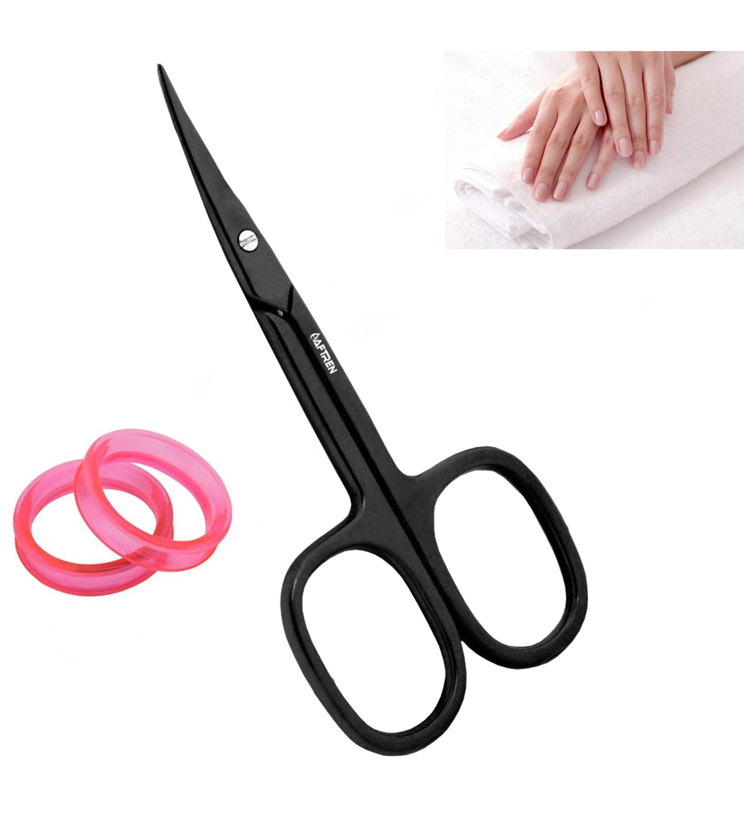 Nail Scissors Curved Blade Nail Maintenance Toenail Fingernail Beauty Cuticle Scissors Ergonomic Design for Men Women Pedicure 4 inch Black - Buy Online on SooperMarket.com