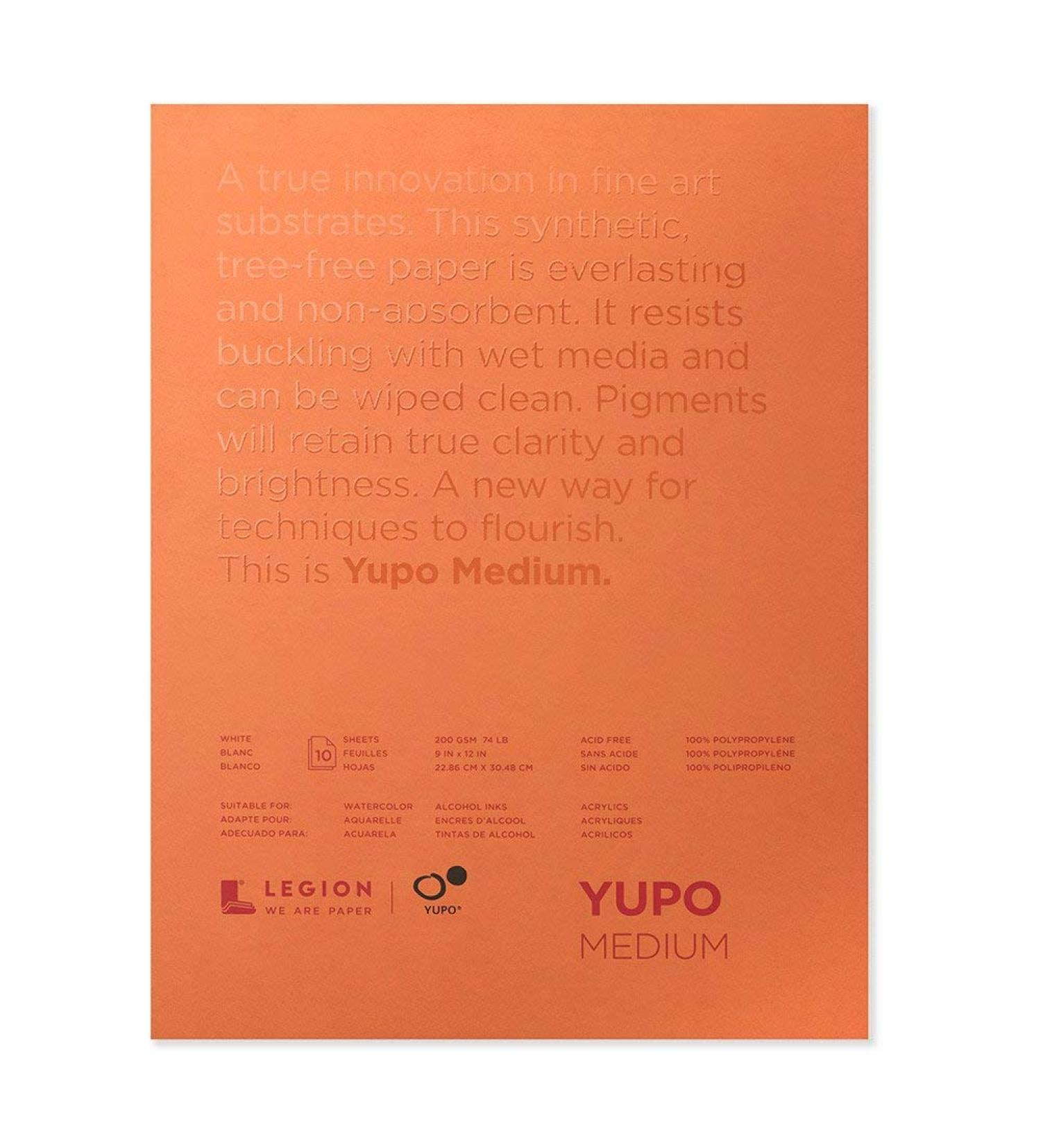 Yupo Paper L21-YUP197W912 White Sheets, 9" x 12", 10 count