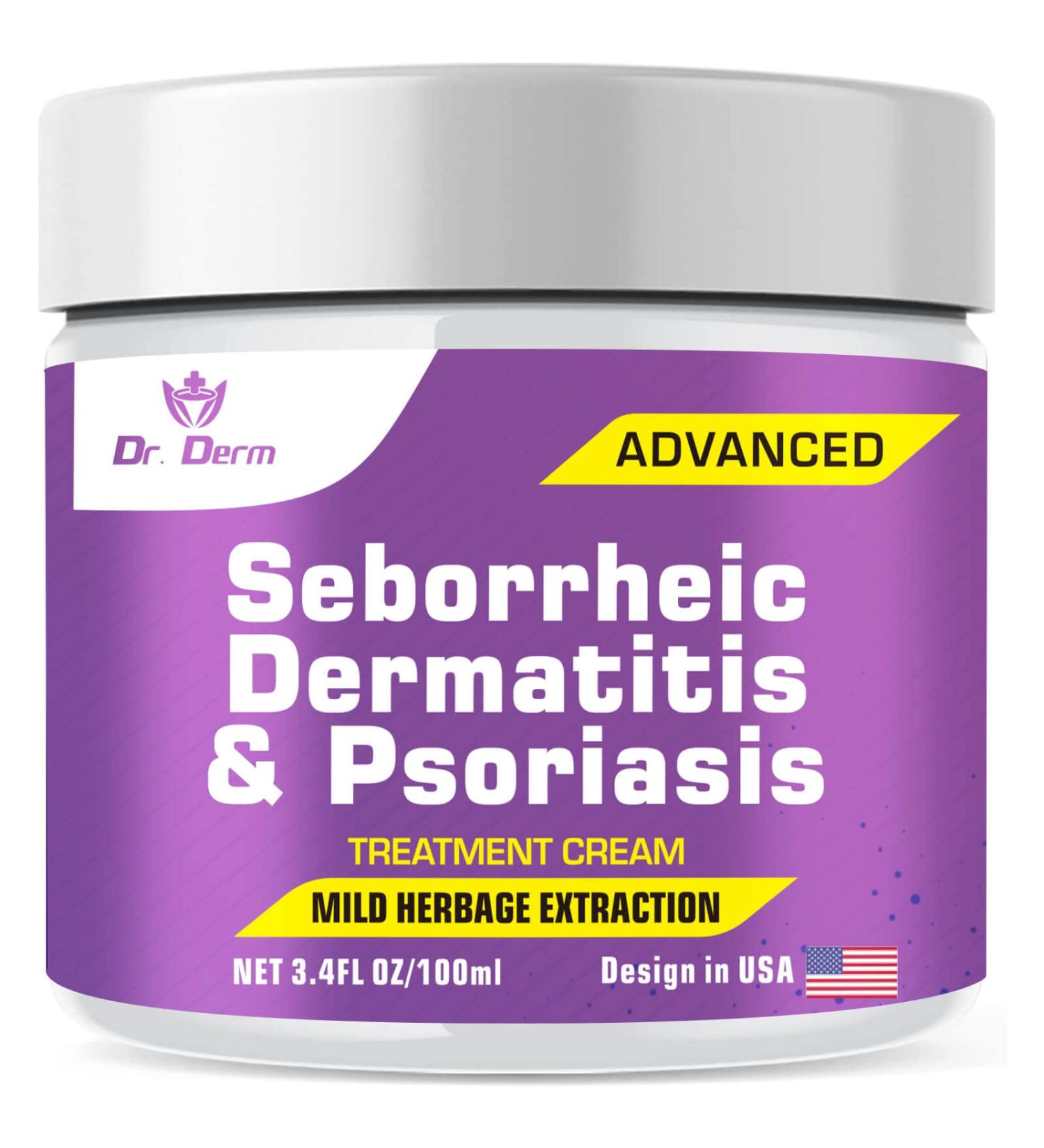 Dr. DERM Seborrheic Dermatitis Cream - Psoriasis Scalp Treatment for Folliculitis, Dry Scalp & Dandruff - Anti-Itch & Soothing Relief - 3.4 Fl Oz - Buy Online on SooperMarket.com