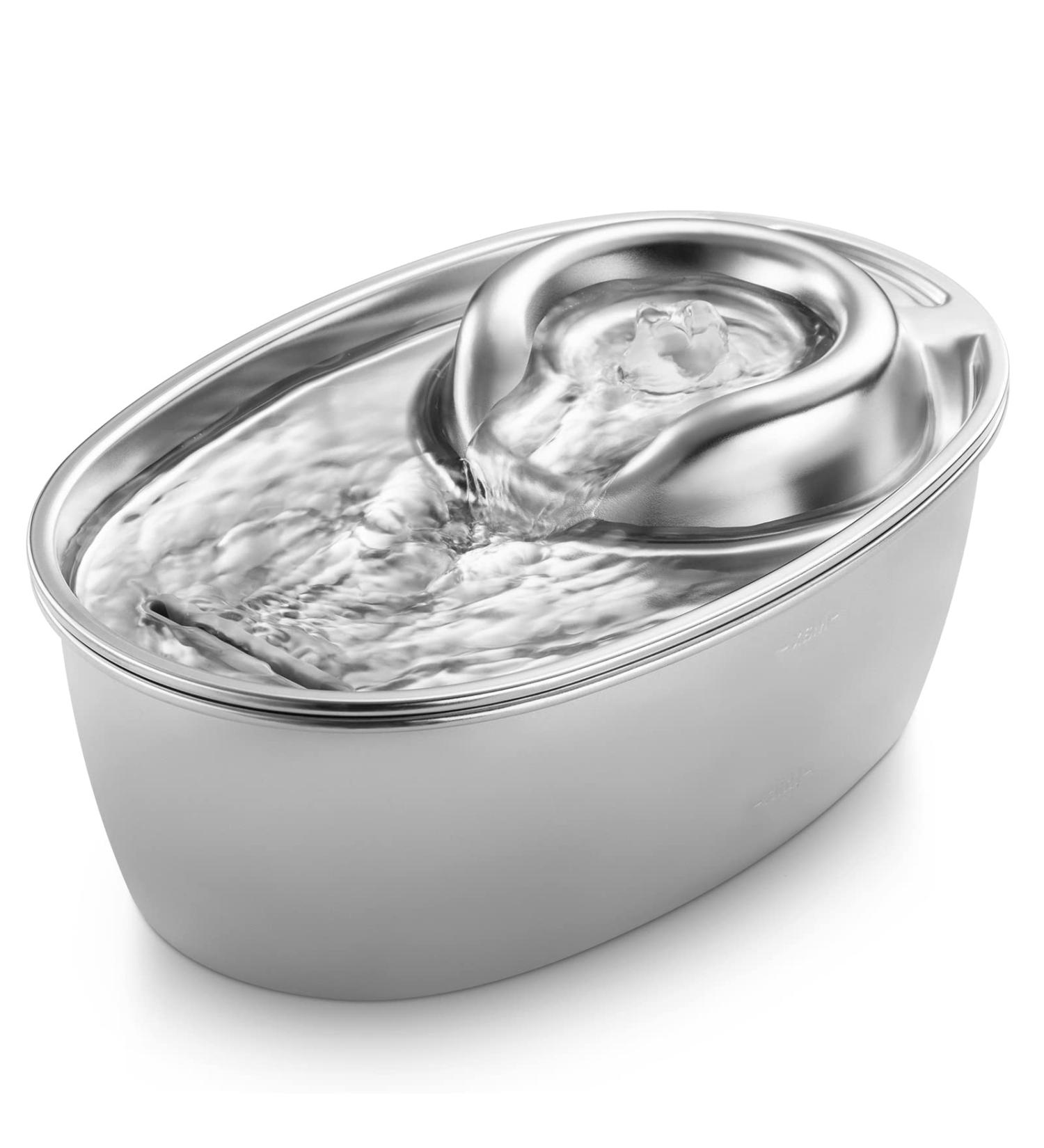WOPET Stainless Steel Cat Water Fountain 67oz/2L - Silent Pet Drinking Fountain with Filter for Dogs, Cats, Birds, Small Animals - Buy Online on SooperMarket.com