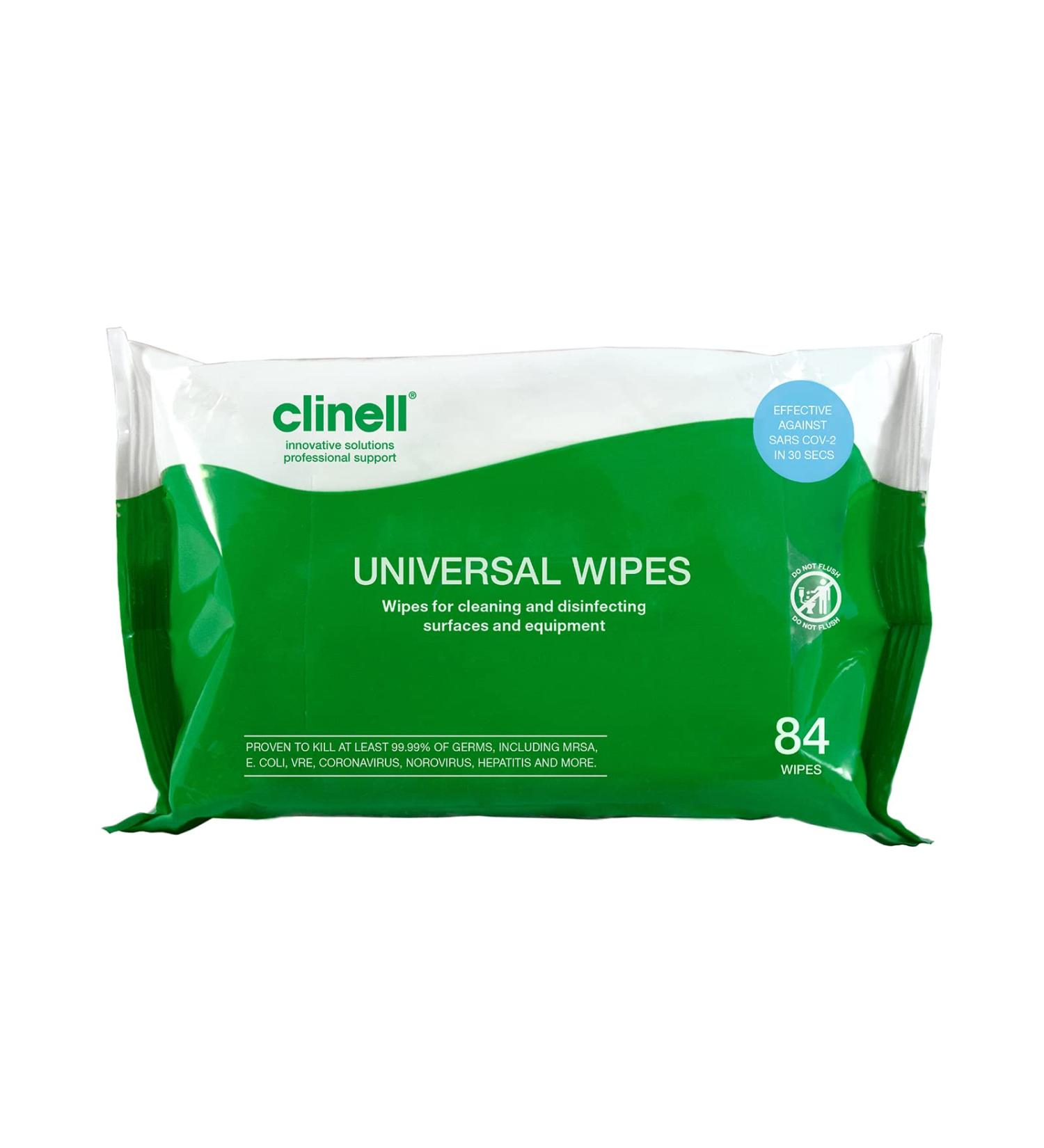 Clinell BCW84 Universal Cleaning and Disinfectant Wipes - 84 Wipes - Kills 99.99% of Germs - Multi Purpose - Pack of 1 - Buy Online on SooperMarket.com