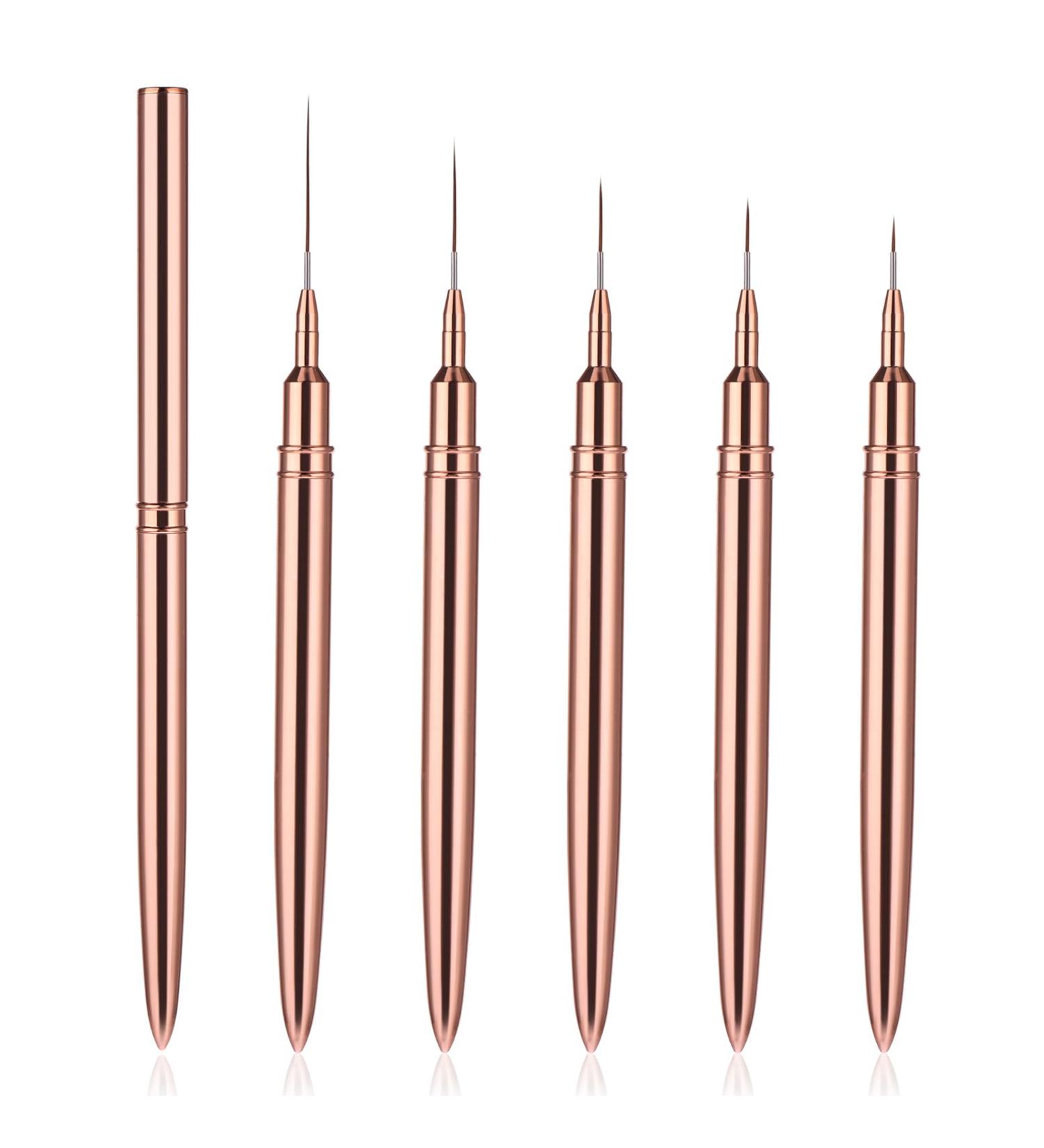 WLLHYF 5Pcs Nail Art Liner Brushes Painting Nail Art Brushes for Long Lines Details Fine Drawing Nail Dotting Drawing Tool Set 7mm/9mm/11mm/15mm/25mm(Gold - Buy Online on SooperMarket.com