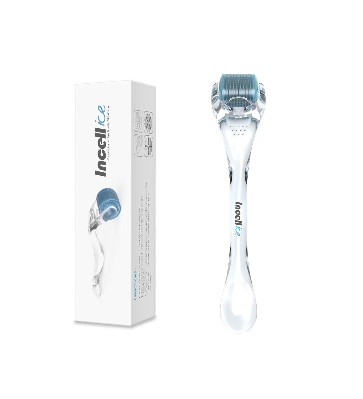 INCELLICE Derma Roller Hair Beard Growth Roller Professional Individual 200 Real Needles 0.5mm Microneedle Roller for Face Derma Scalp Roller Titanium Spikes for Men and Women - Buy Online on SooperMarket.com