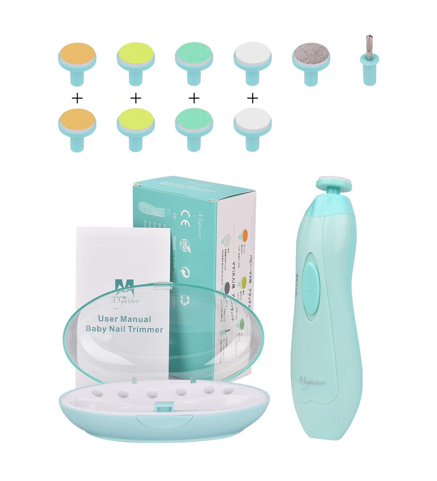 Baby Nail File Clipper Trimmer with Light - Electric & Professional Safe Baby Manicure Set in Green - Buy Online on SooperMarket.com