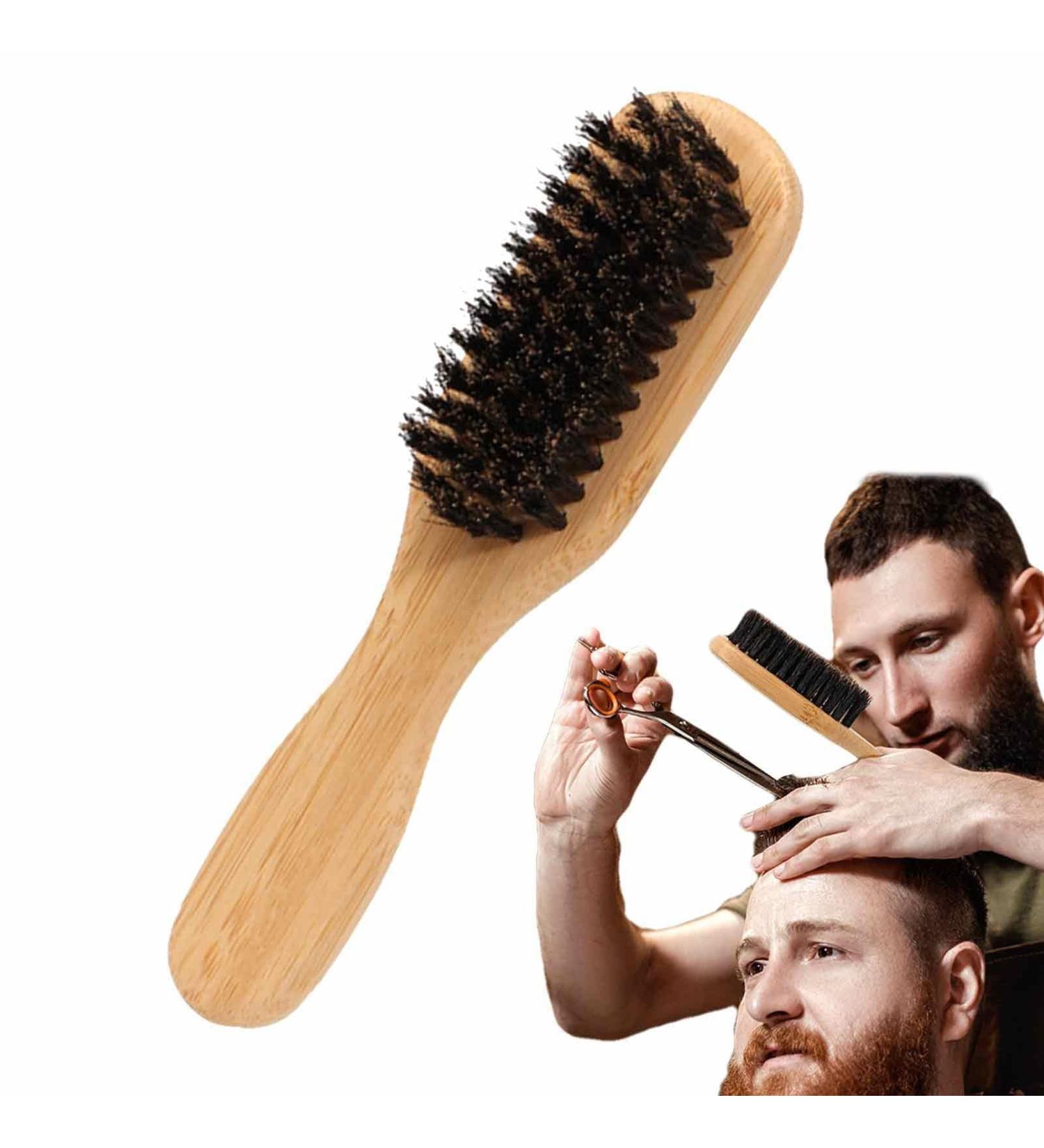 Wild Boar Beard Brush for Stiff Hair - Natural Wooden Brush for Men | Elastic Soft & Stiff Bristles for Beard & Mustache Grooming - Buy Online on SooperMarket.com