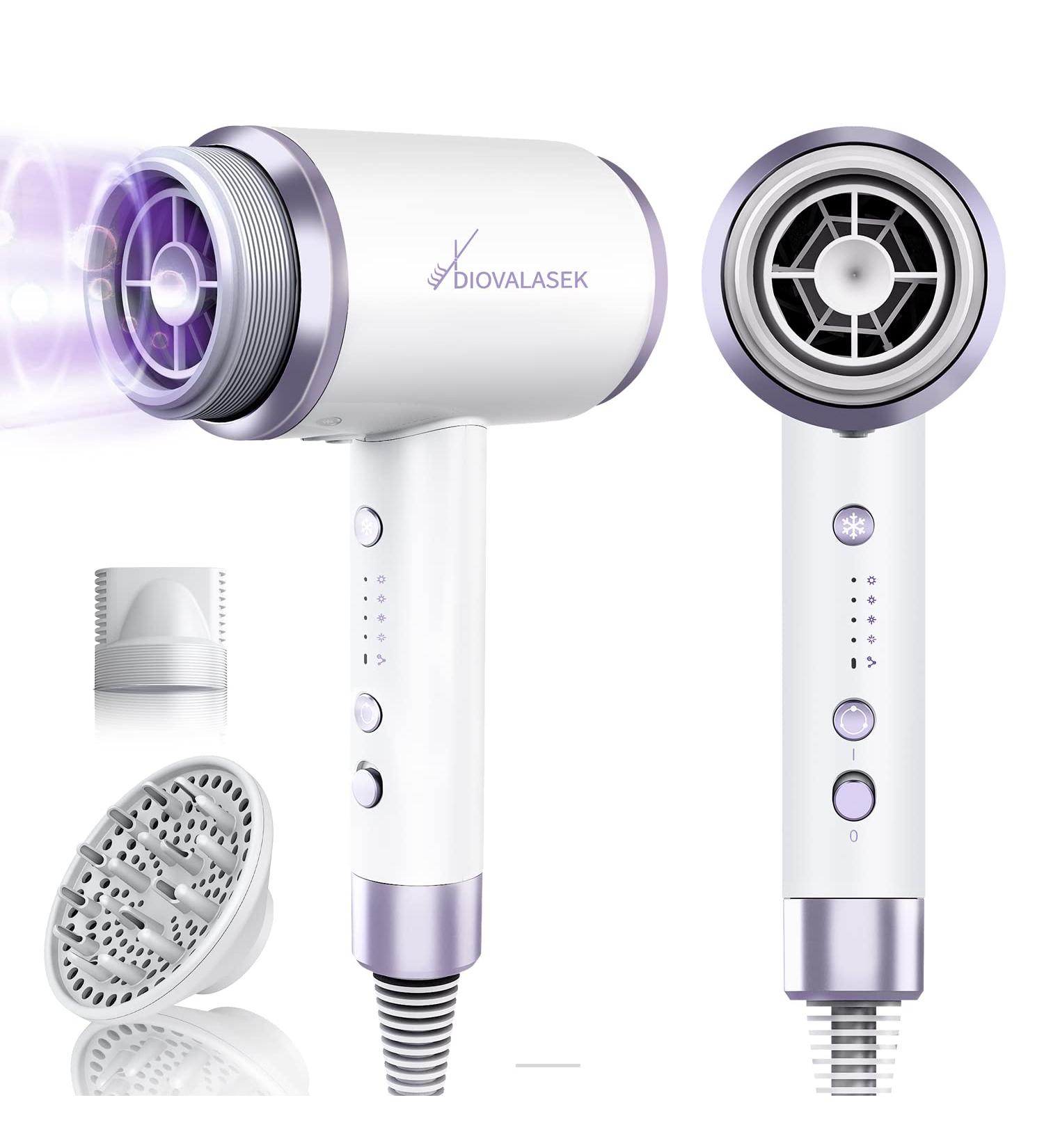 Ionic Hair Dryer - Professional 1600W Negative Ions Blow Dryer for Fast Drying & Damage-Free Hair | Low Noise Perfect for Home & Travel - Buy Online on SooperMarket.com