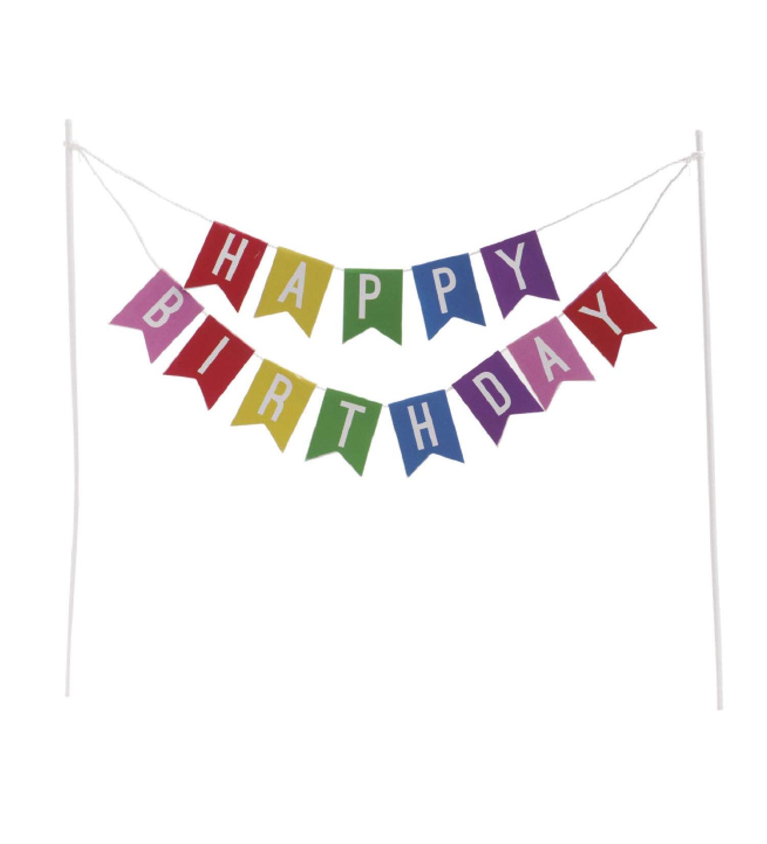 Dekora - Happy Birthday Bunting Cake Topper - Birthday Cake Topper With Colorful Bunting Happy Birthday Flags - Buy Online on SooperMarket.com
