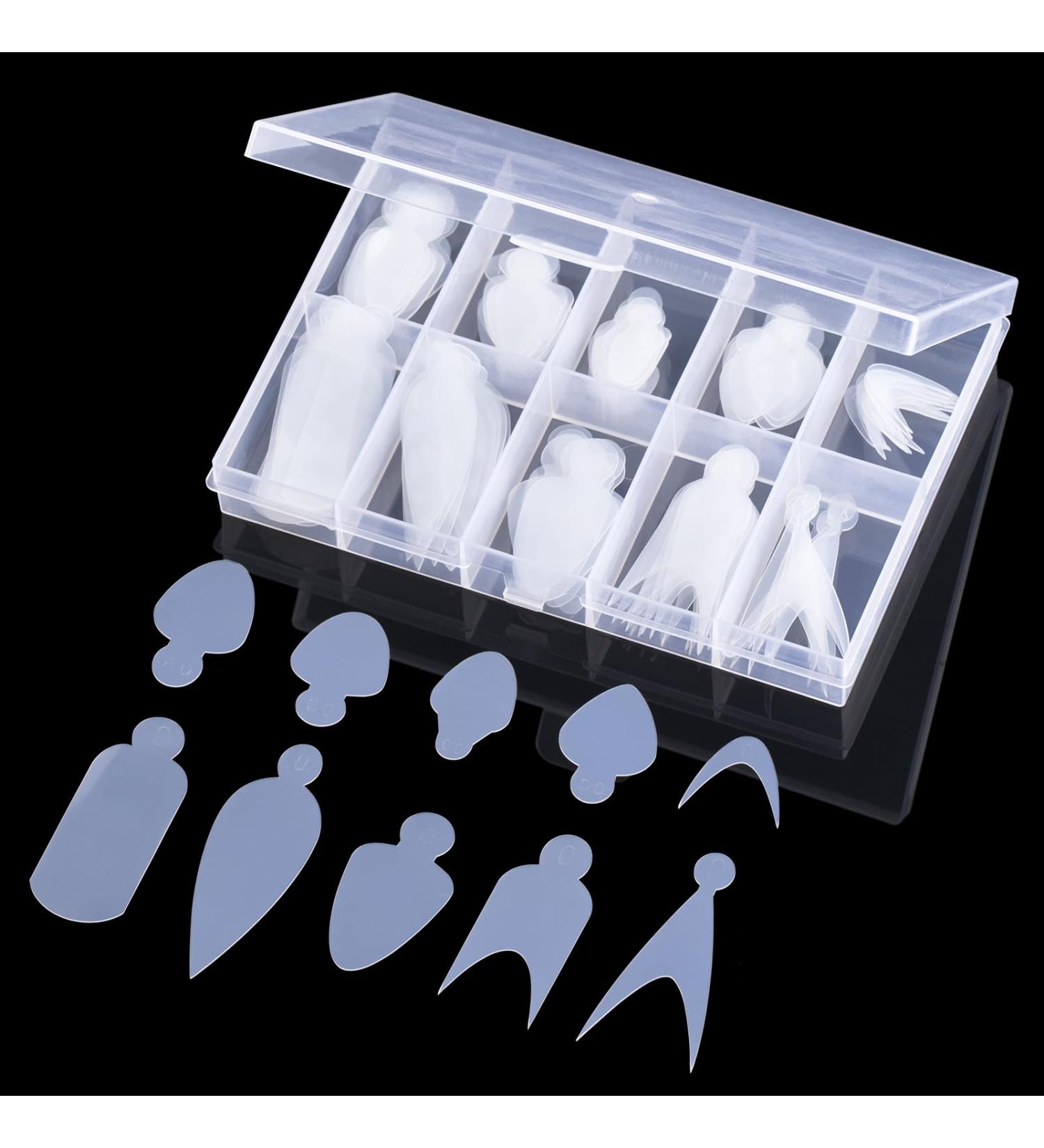 BNG 120 Pcs French Nail Forms Sticker Duet System Silicone Nail Forma Pads 10 * 12 Stickers Soft Reusable Stencil Dual Form Extension for French Manicure - Buy Online on SooperMarket.com