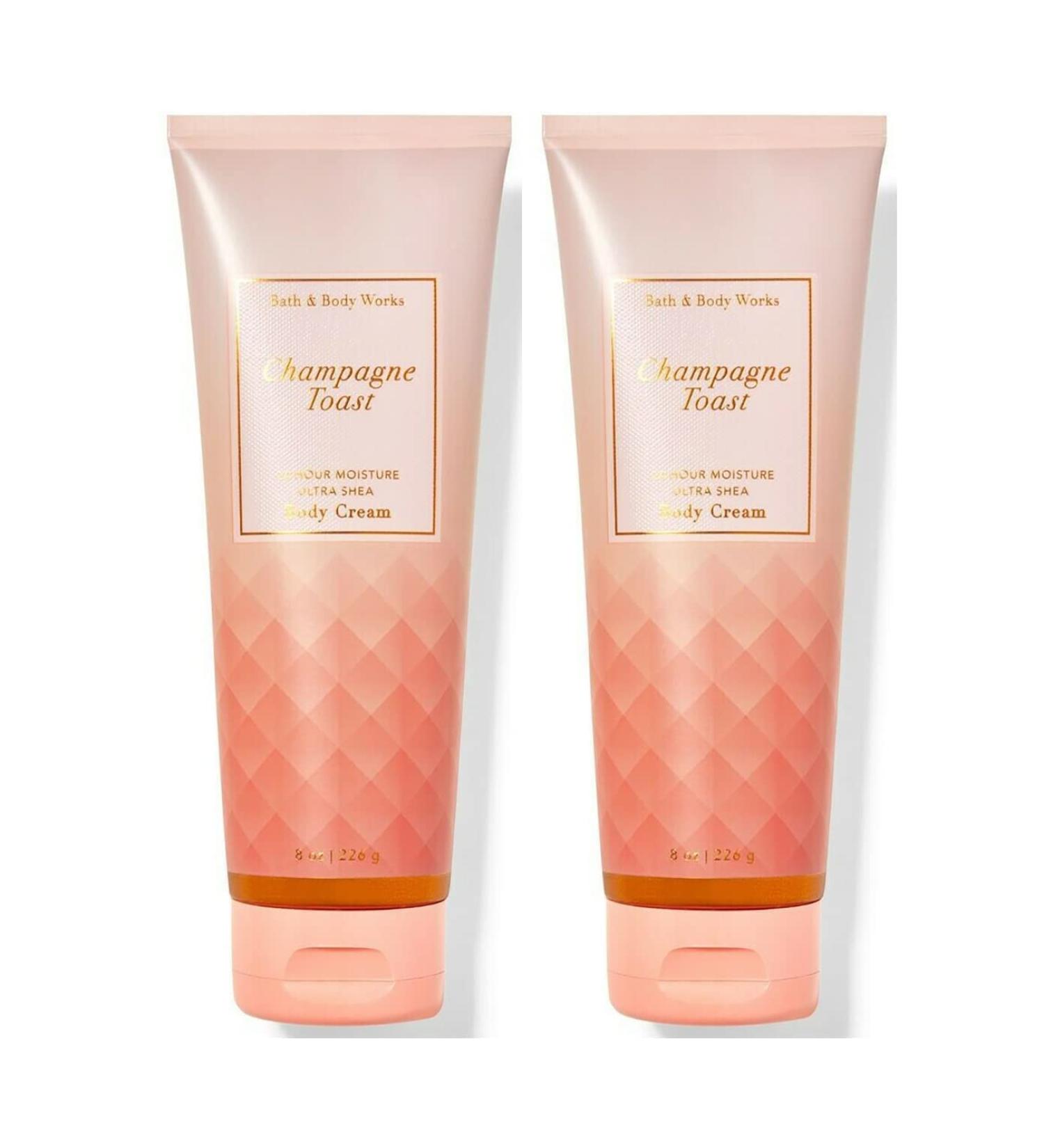 Bath and Body Works Champagne Toast Body Cream Ultimate Hydration Gift Set For Women 2 Pack 8 Oz. (Champagne Toast) Champagne Toast 8 Ounce (Pack of 2)