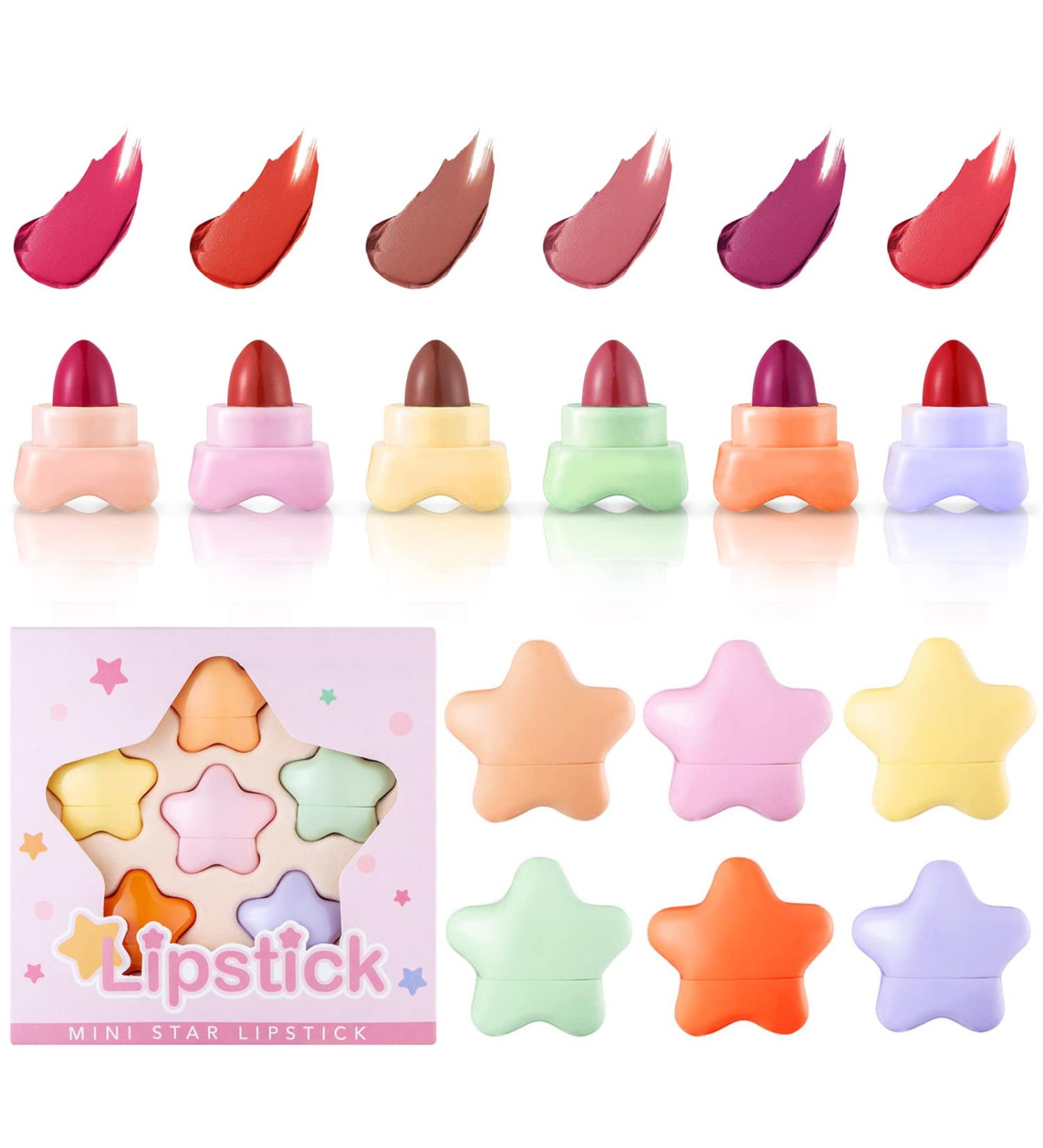 HOSAILY 6 Colors Mini Star Cute Matte Lipstick Set - Long Lasting Waterproof Nonstick Cup Makeup - 1 Ounce - Buy Online on SooperMarket.com