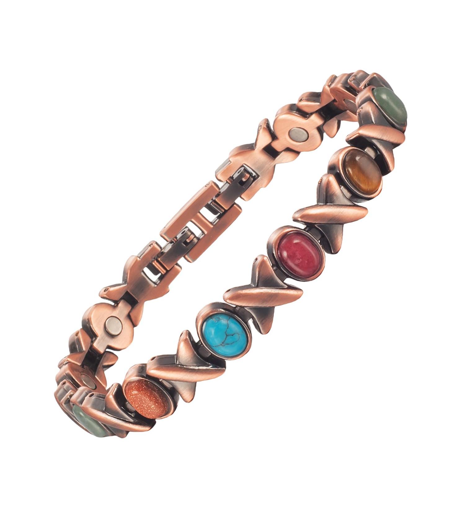 EnerCoppeX Copper Ankle Bracelet for Women Magnetic Pure Solid 99.99% Copper Lymph Detox Anklet 3500 Gauss Effective Magnet (CAC-0176) - Buy Online on SooperMarket.com