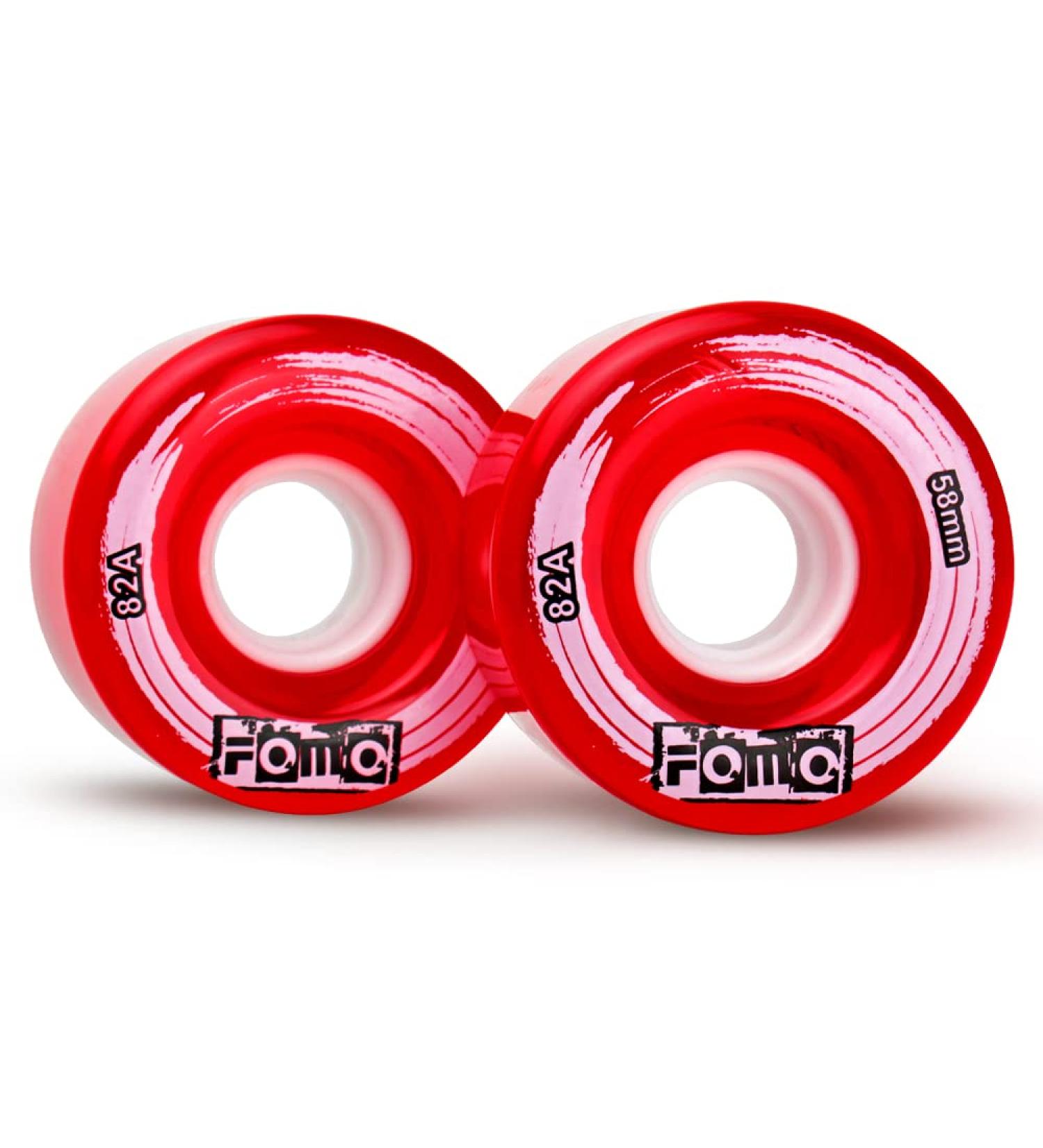 FOMOTEAM Roller Skate Wheels 58mm 82A (Set of 8) - Red | Indoor/Outdoor Use - Buy Online on SooperMarket.com