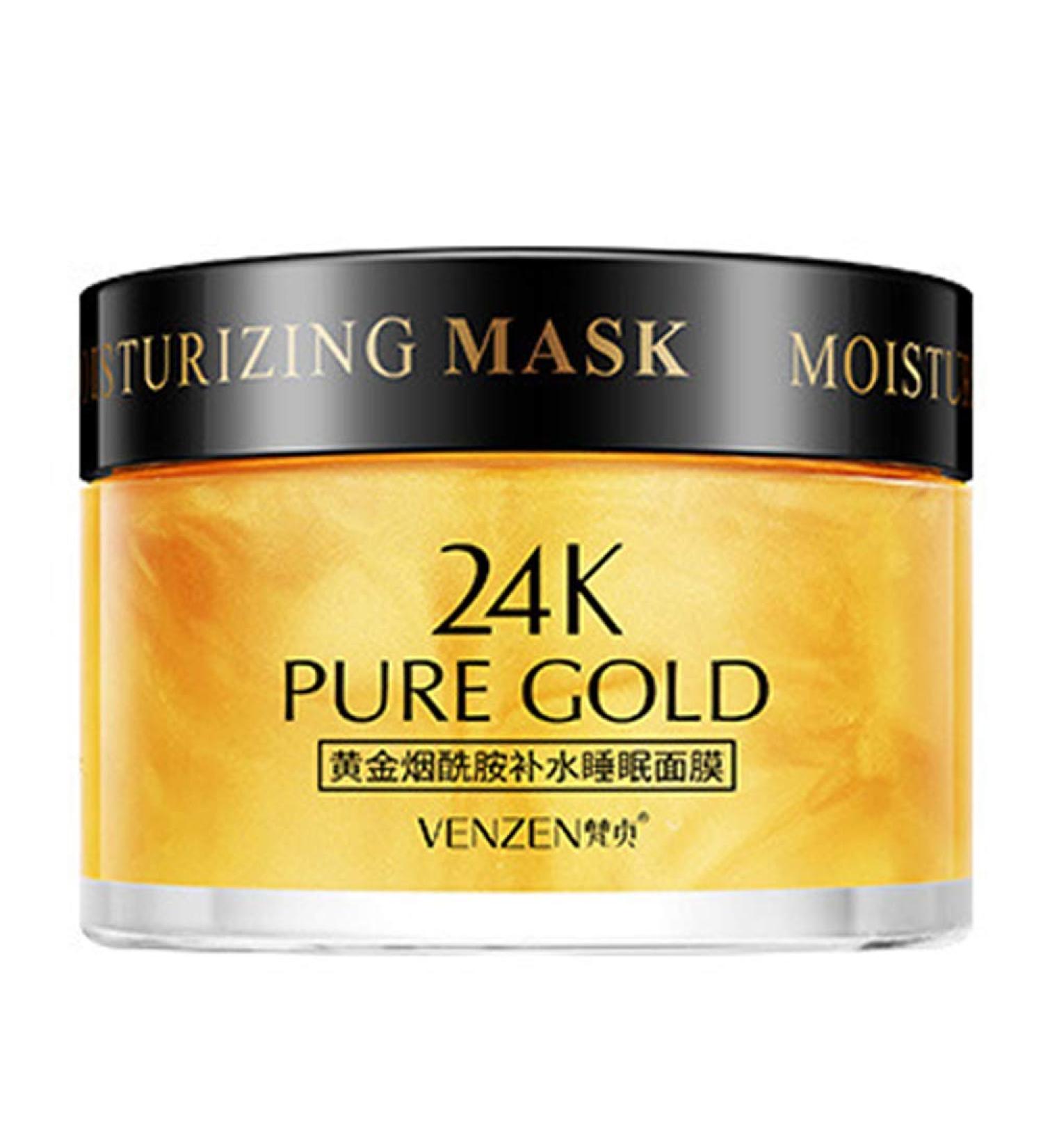 VENZEN 24K Pure Gold Niacinamide Hydrating Sleep Mask - Luxury Rejuvenation & Moisturizing Skin 120g | International Shipping Available - Buy Online on SooperMarket.com
