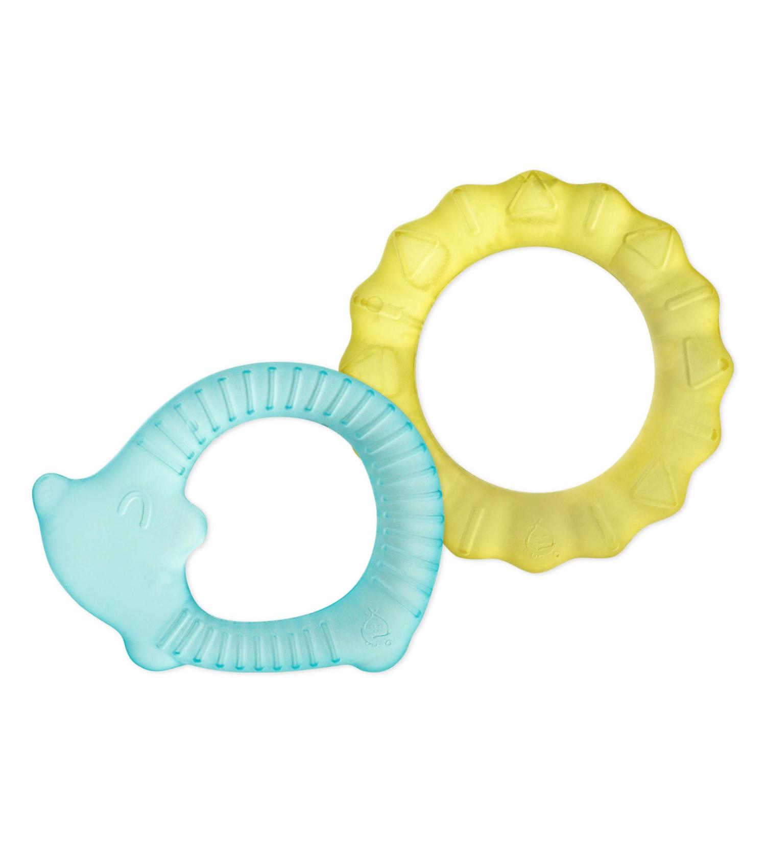 Green Sprouts Cool Nature Teethers 2-Pack - Yellow & Aqua for 3+ Months - Buy Online on SooperMarket.com