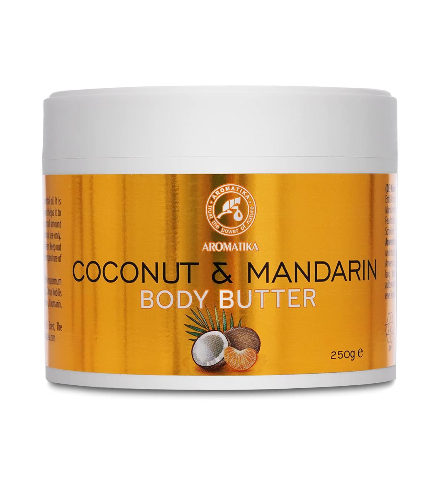 Kokos & Mandarine Body Butter 250g - Natural Moisturizer with Coconut & Mandarin Oil for Dry Skin - Nourishing Skin & Hand Care - Buy Online on SooperMarket.com