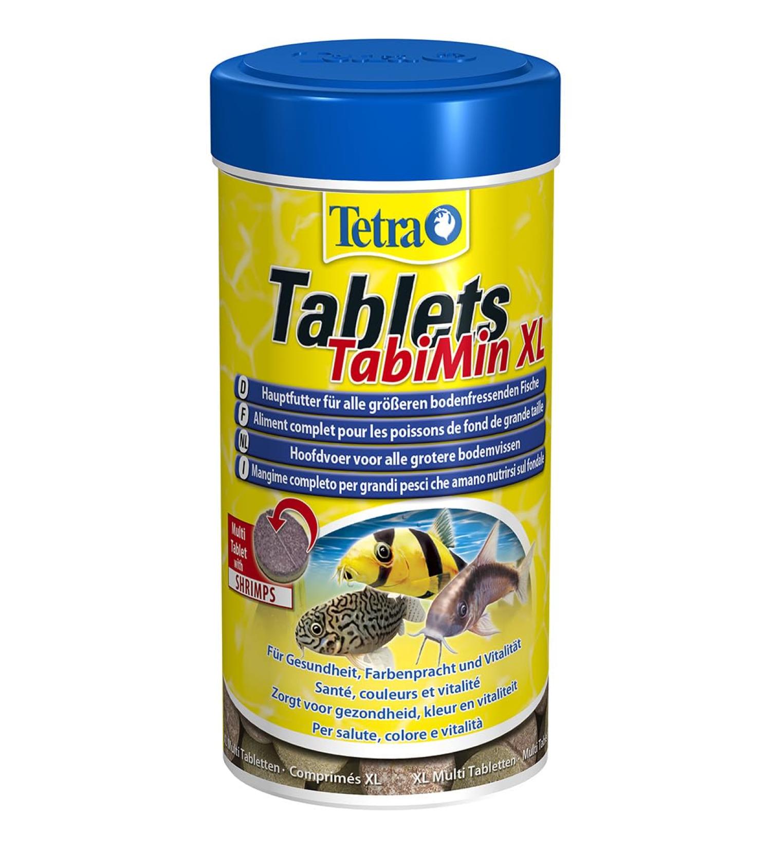 Tetra tablets Tabimin XL - Fish feed for all larger floor fish especially for soil fish with a larger lower lower mouth 133 tablets can XL tablets 135 g (1 Pack)
