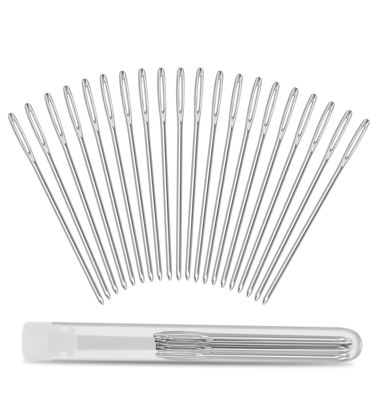 ERKOON 20 Pieces Large-Eye Blunt Needles - Stainless Steel Stitching Needles for Leather Projects - Buy Online on SooperMarket.com