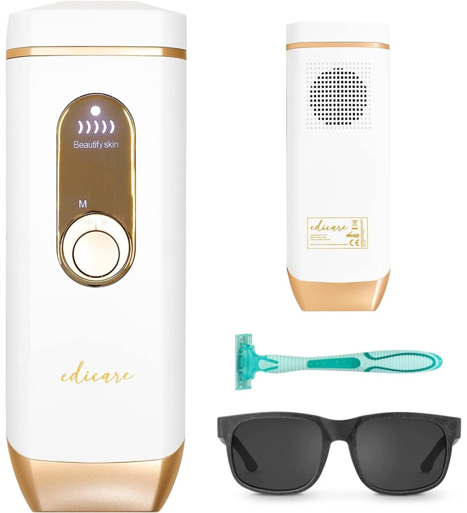 Edicare Laser Epilator IPL | Hair Removal for Women & Men | 4 Modes & 5 Intensities | Home Use Face Body & Bikini - Buy Online on SooperMarket.com