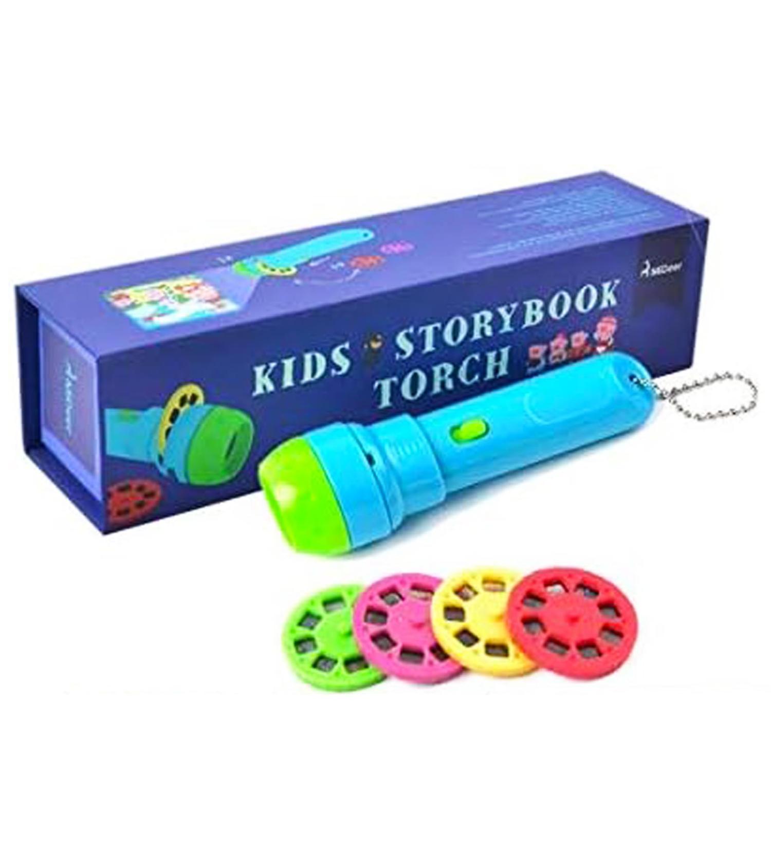 Xrten Projector Flashlight Toy - Children's Projection Lamp with 4 Fairy Tales & 32 Slides | International Shipping Available - Buy Online on SooperMarket.com