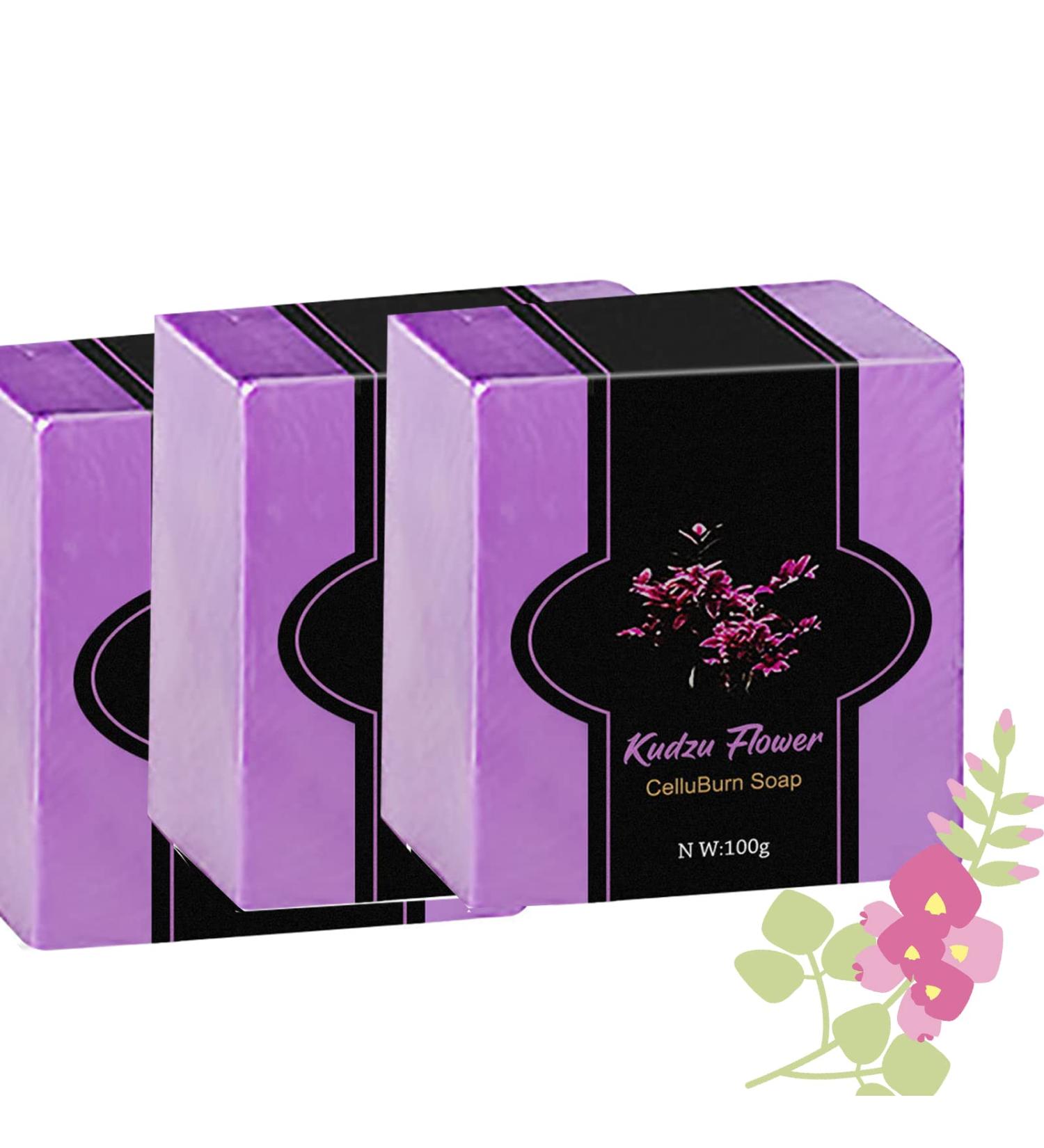 Kudzu Flower Soap 3PCS - Natural Organic Anti-Cellulite Bath Soap for All Skin Types - Buy Online on SooperMarket.com