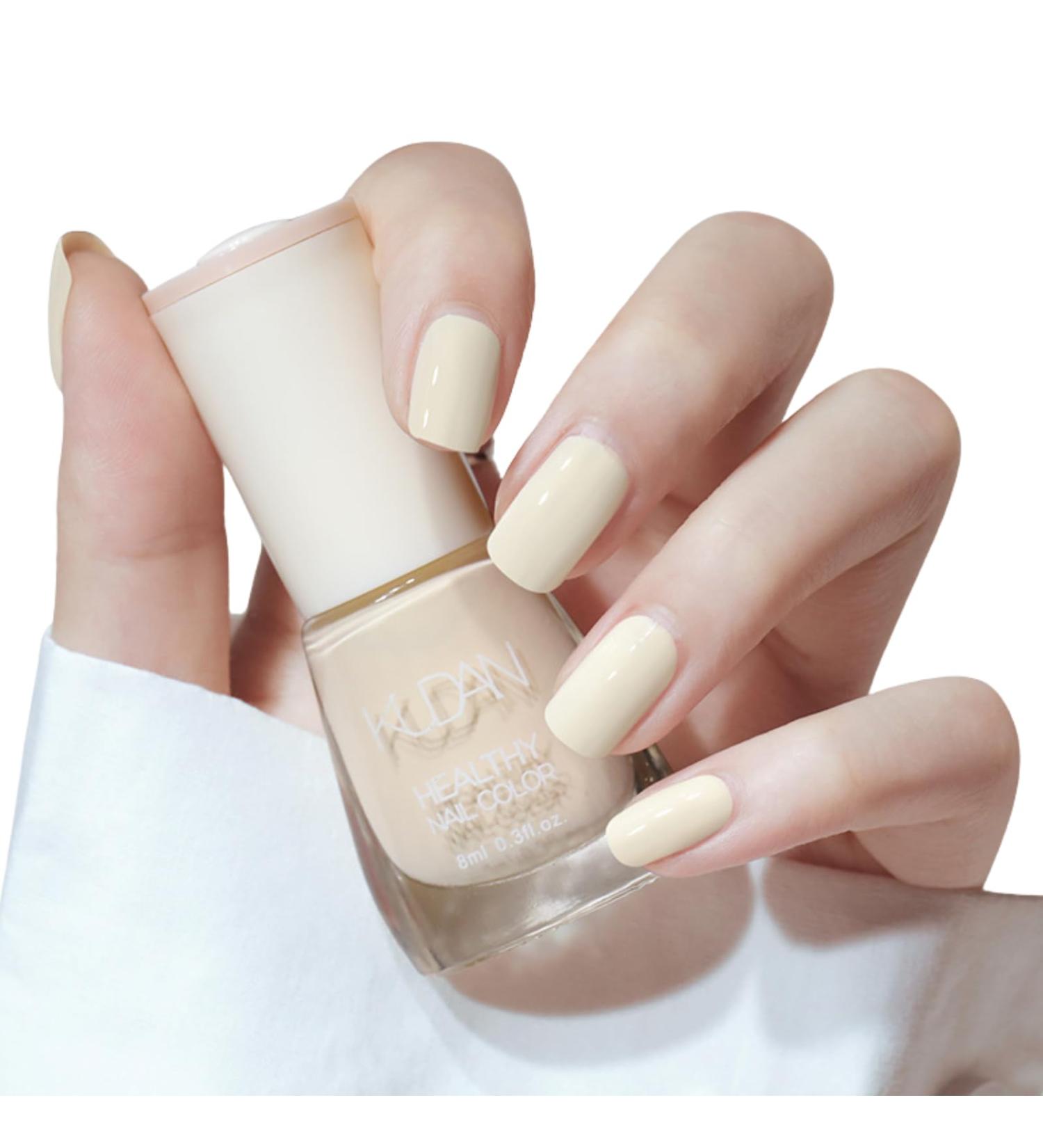 TBeautfave Creamy White Nail Varnish Quick Dry & Long Lasting Nail Varnish Pastel Nail Polish Non-Toxic Water Based Formula Natural Nail Polish for DIY Nail Art No Need Cure CreamyWhite - Buy Online on SooperMarket.com